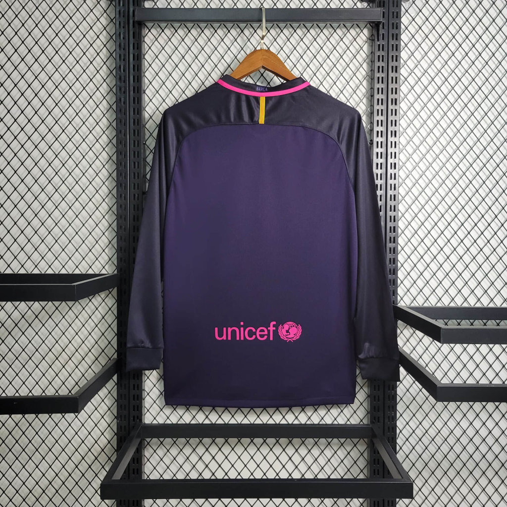 Retro Barcelona 16-17 Away Stadium Long Sleeve Jersey - Unitedfutballjersey