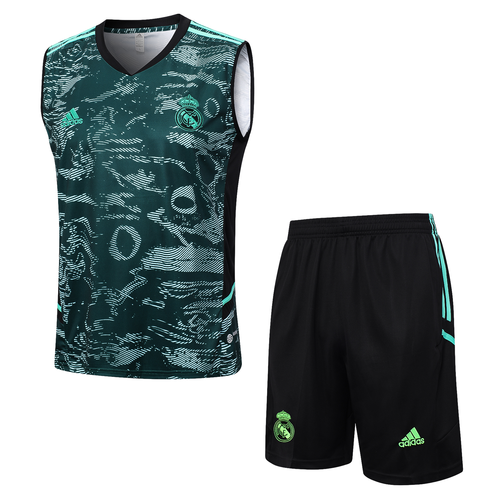 23-24 Real Madrid Green Training Vest Suit - Unitedfutballjersey