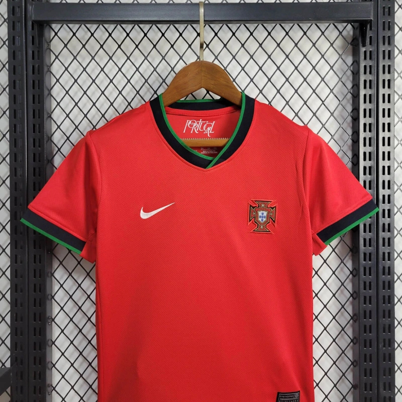 Portugal 2024 Home Stadium Kids Kit - Unitedfutballjersey