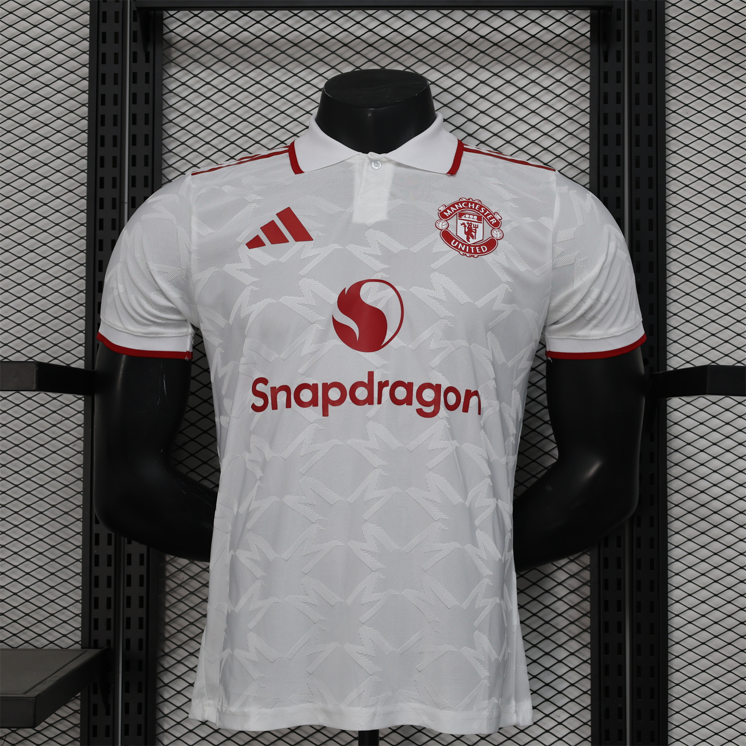 Manchester United 24-25 White POLO Jersey - Player Version - Unitedfutballjersey