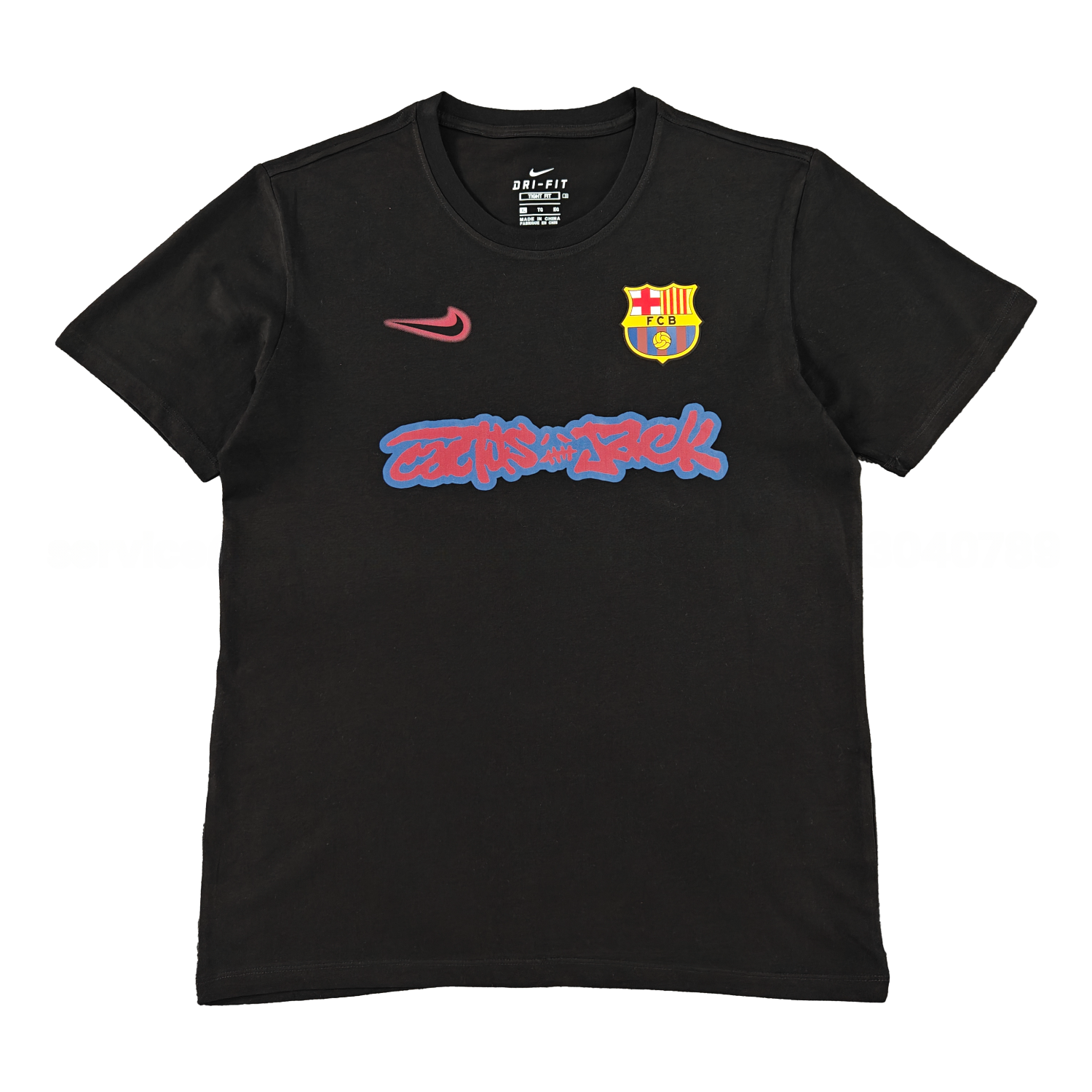 Barcelona x Travis Scott 25-26 Black T-shirt with Red ICON - Unitedfutballjersey