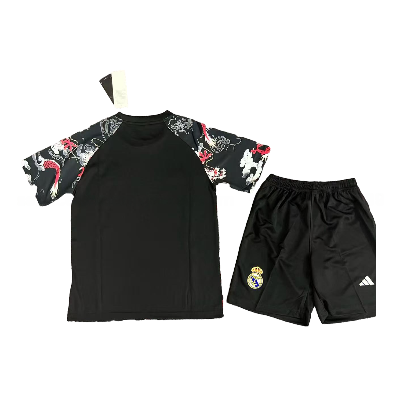 Real Madrid 25-26 Red Dragon With Cloud Black Special Kids Kit - Unitedfutballjersey