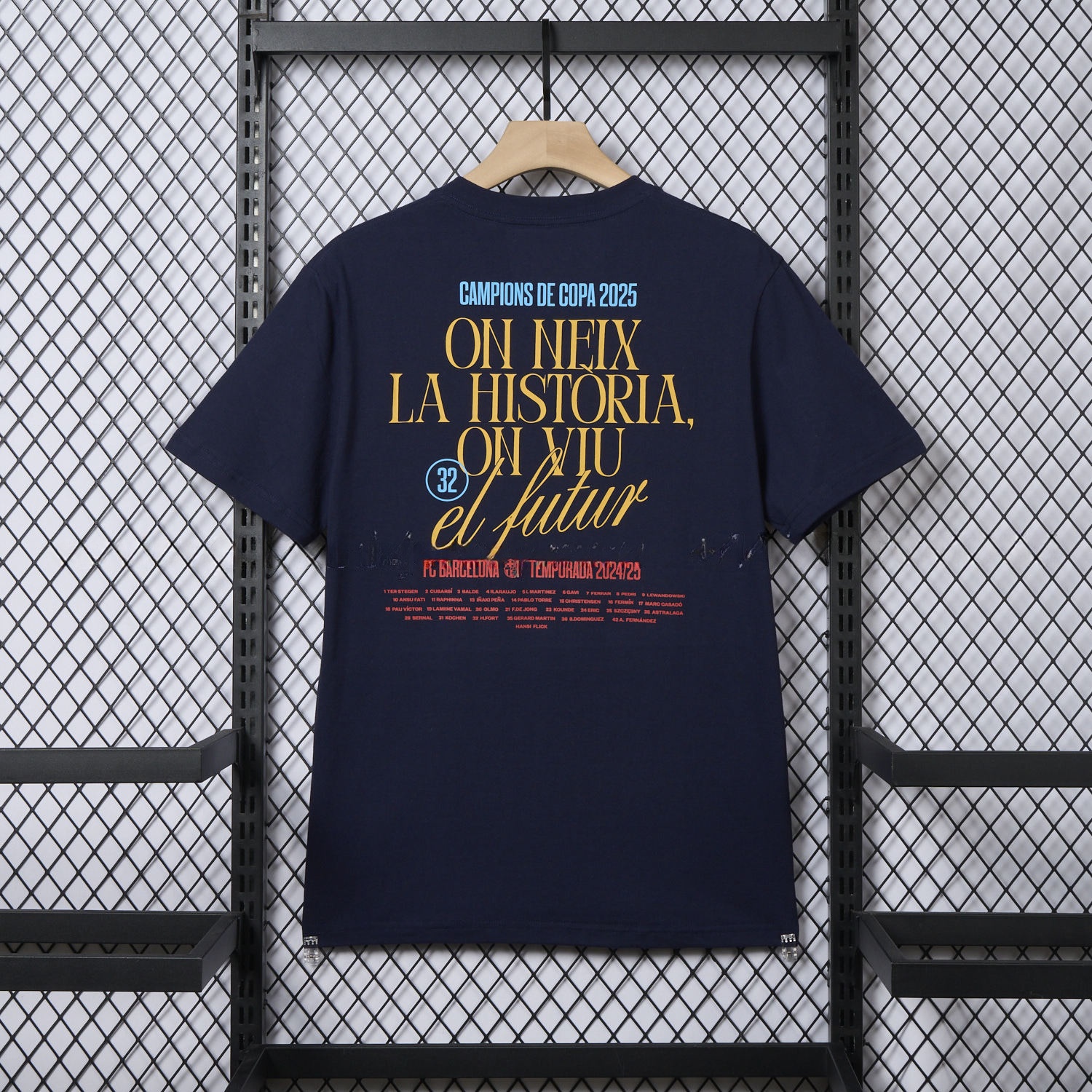 B.A.R.S.A 2025 Winners Copa Del Rey Deep Blue Commemorative T-shirt - Unitedfutballjersey