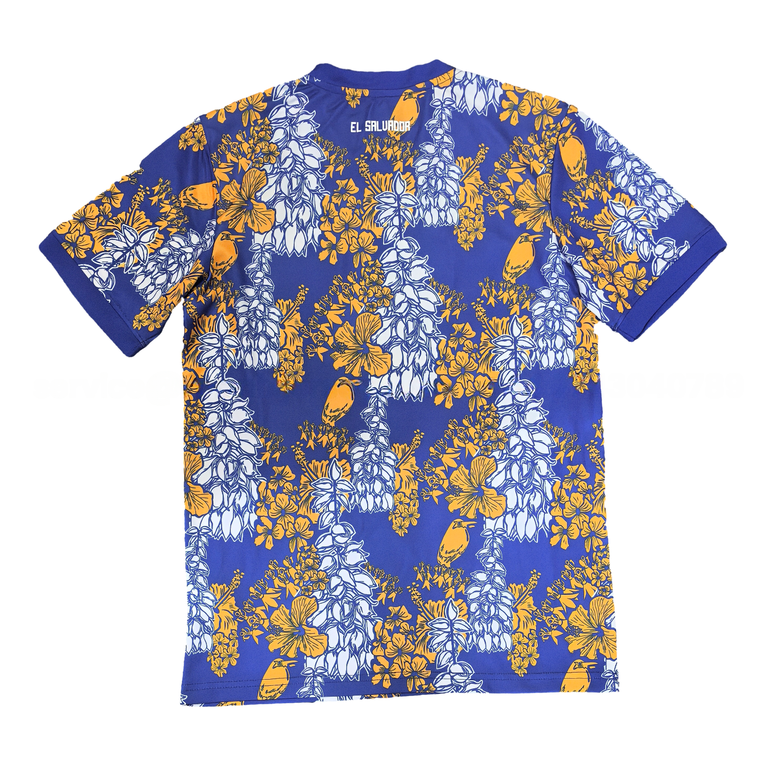 El Salvador 25-26 Blue Pre-Match Training Jersey with Yellow and White Flower Pattern - Fans Version - Unitedfutballjersey