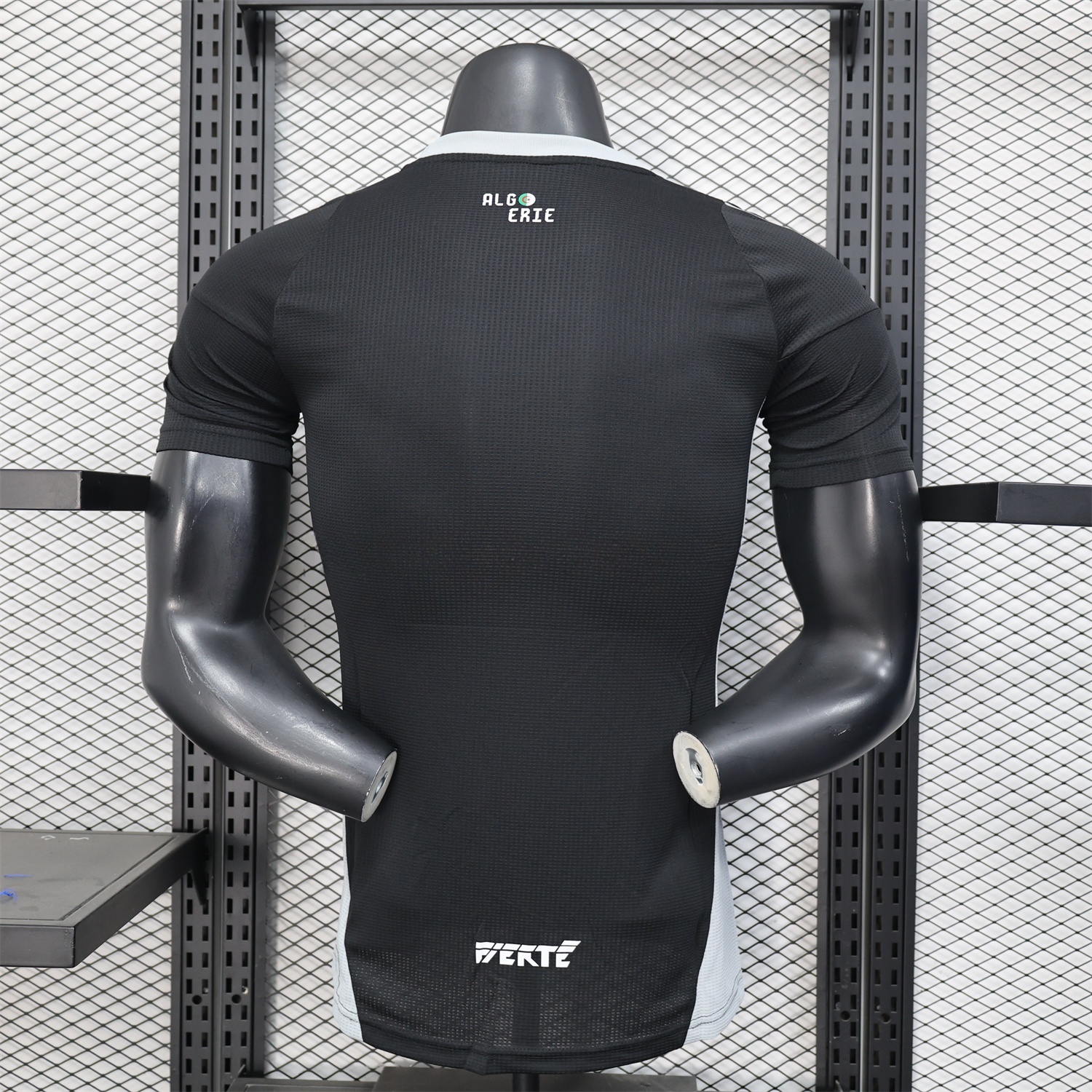 Algeria 25-26 Pure Black with White Chest Text Jersey - Player Version - Unitedfutballjersey