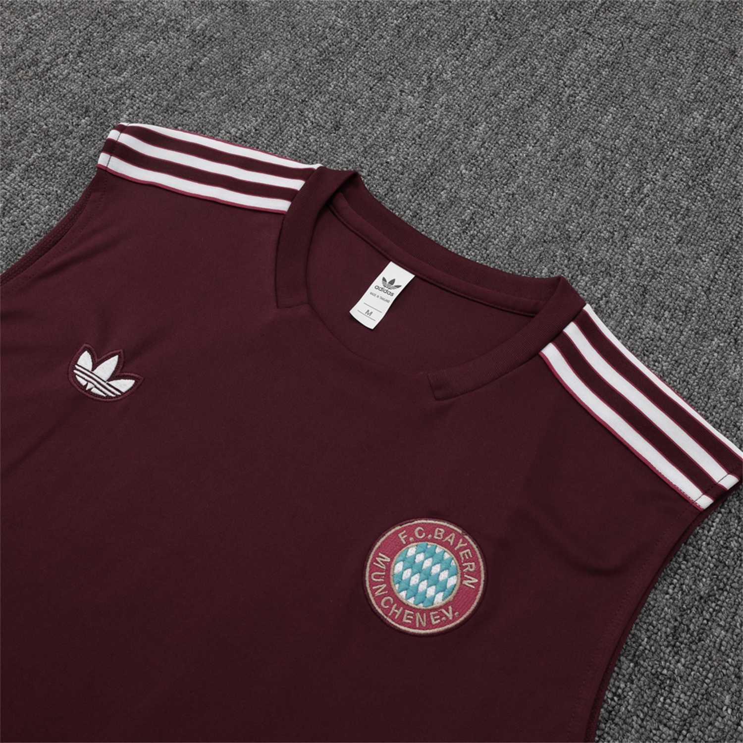 Bayern Munich 25-26 Throwback Trefoil Vest Training Set - Deep Red - Unitedfutballjersey