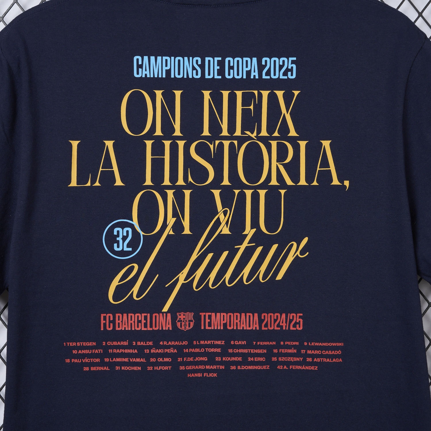 Barcelona 2025 Winners Copa Del Rey Deep Blue Commemorative T-shirt - Unitedfutballjersey
