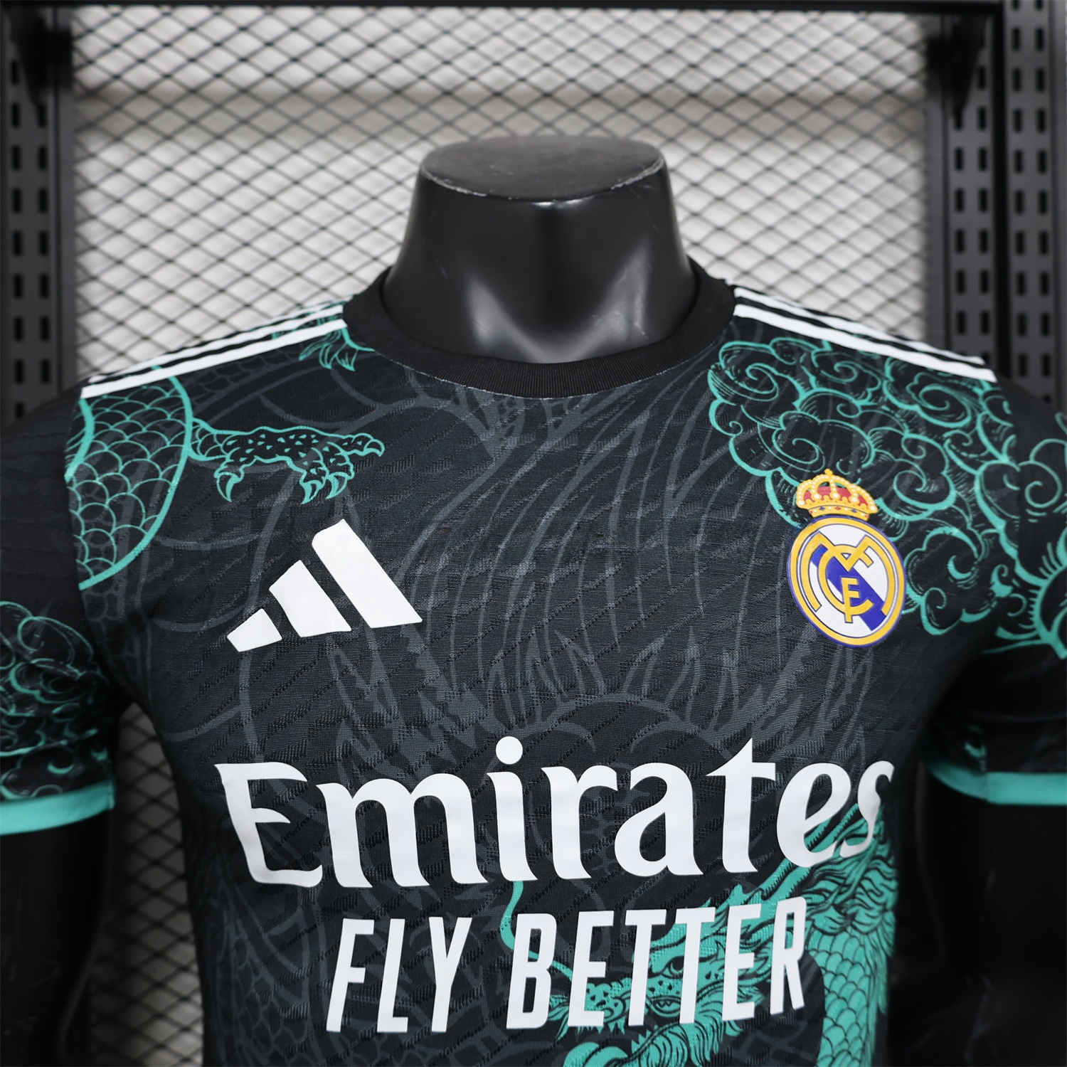 Real Madrid 24-25 Black and Green Loong Jersey - Player Version - Unitedfutballjersey