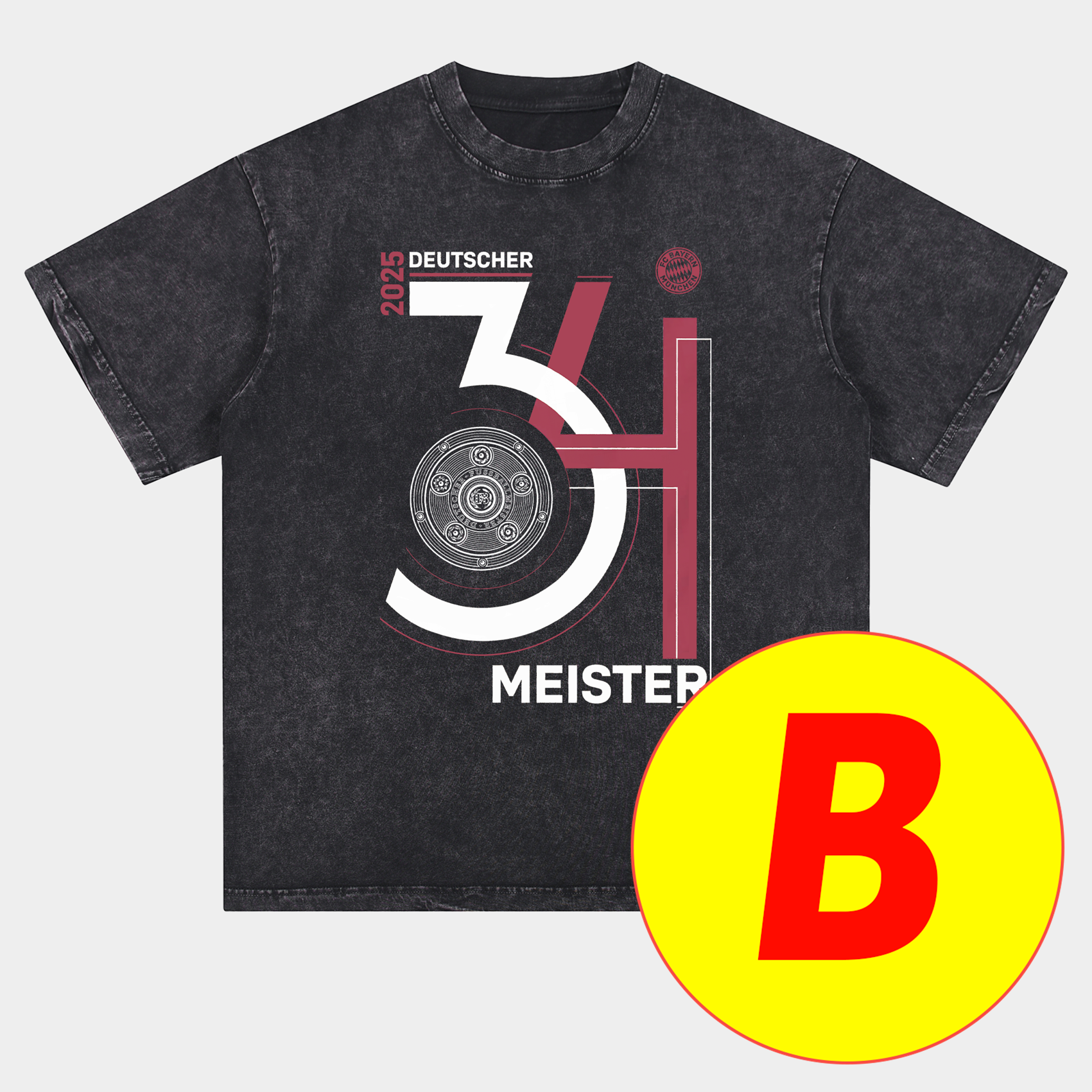Bayern Munich Bundesliga Champions Deutscher Meister 2025 Oversized Washed T-Shirt - Unitedfutballjersey
