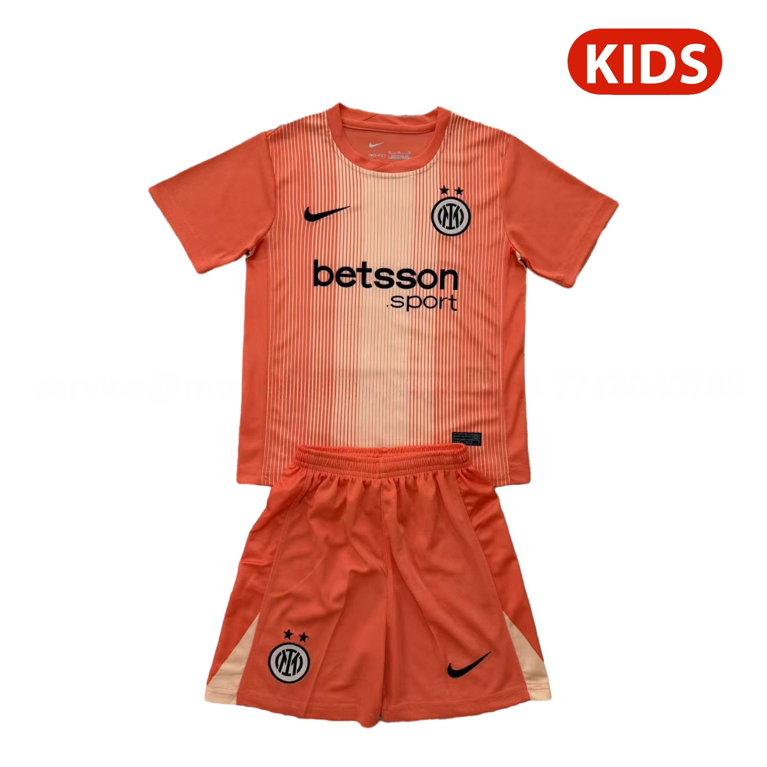 Inter Milan 25-26 Orange Goalkeeper Kids Kit - Unitedfutballjersey