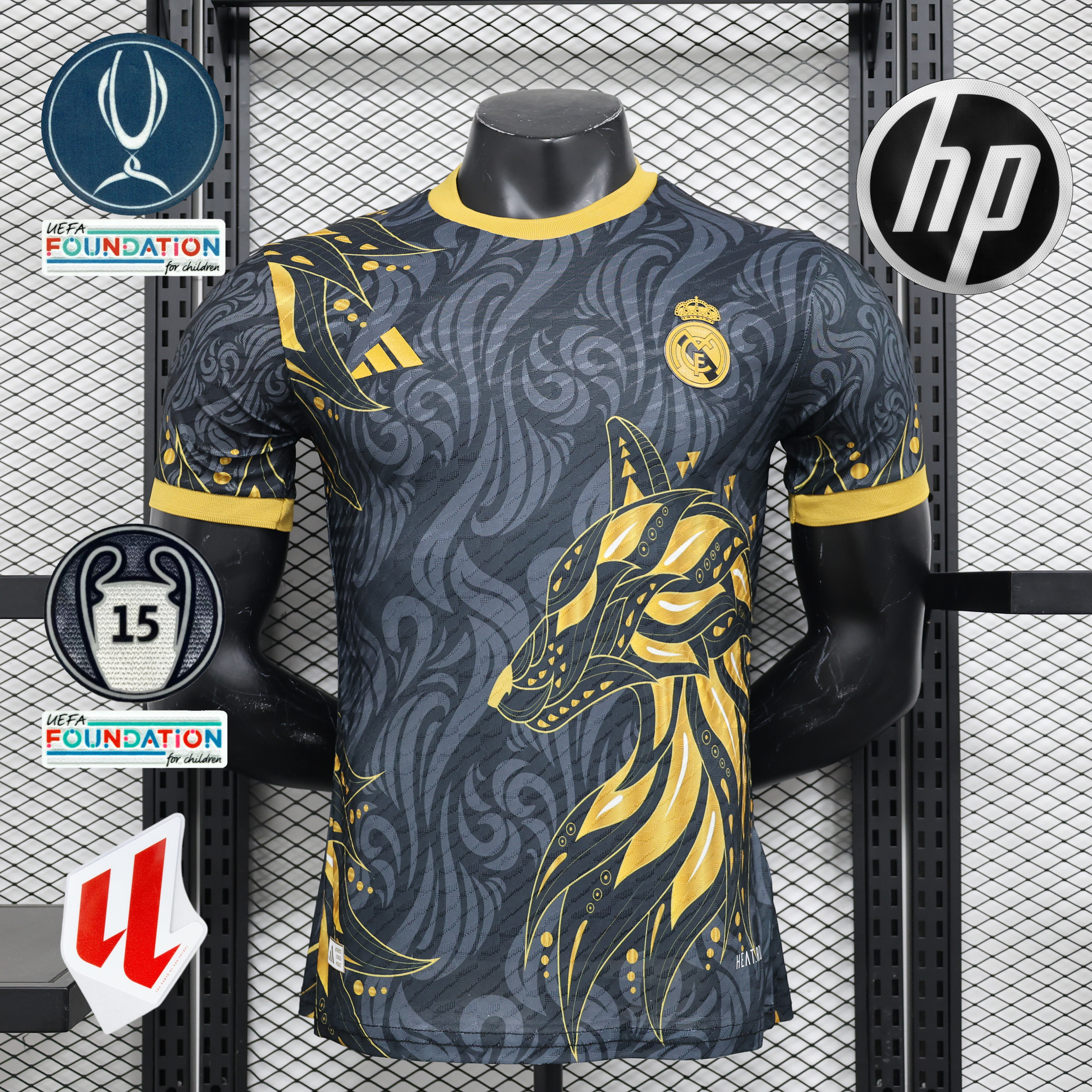 Real Madrid 24-25 Black Yellow Special Edition Jersey - Player Version - Unitedfutballjersey
