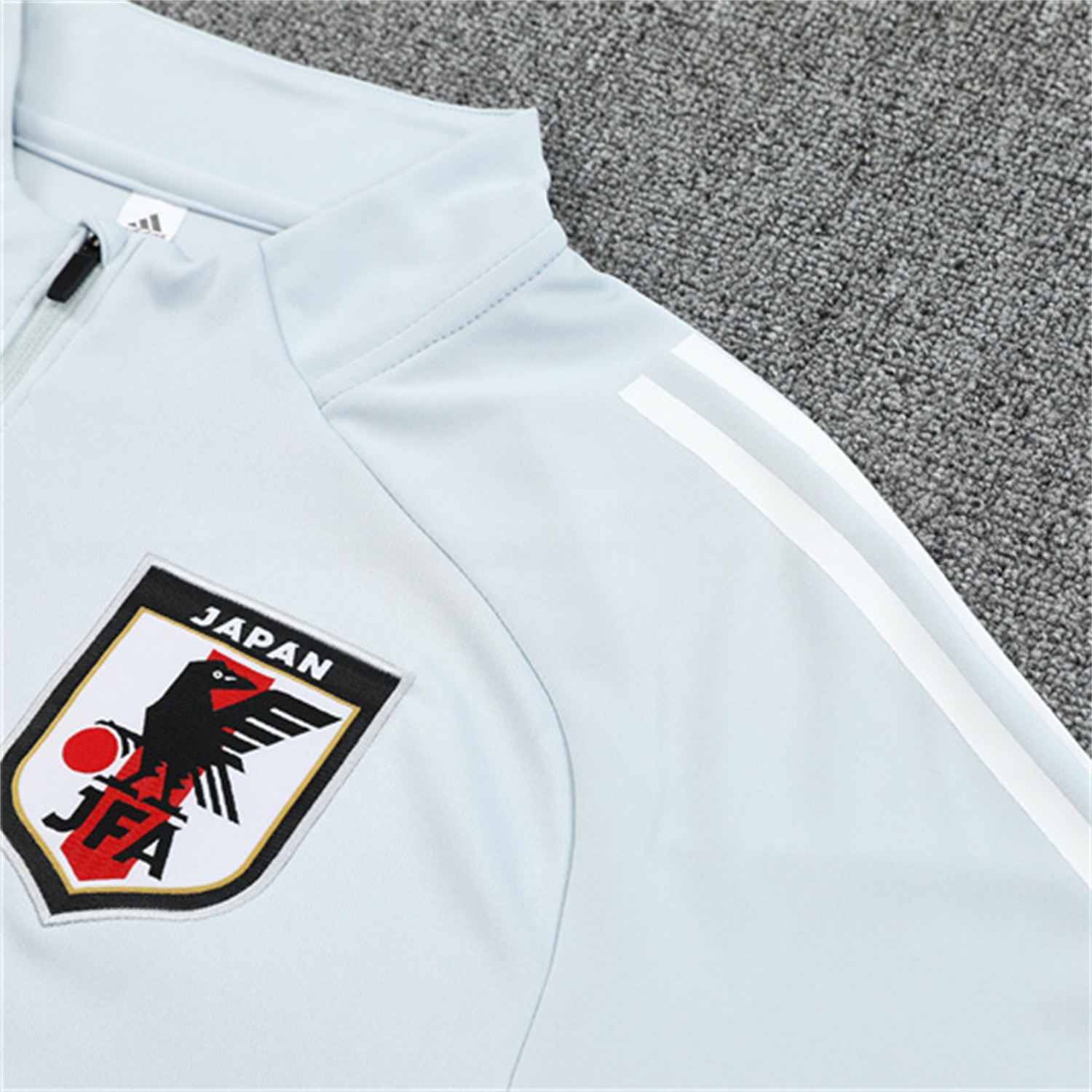 Japan 25-26 Long Sleeve Training Set - Light Grey Top and Black Pants - Unitedfutballjersey
