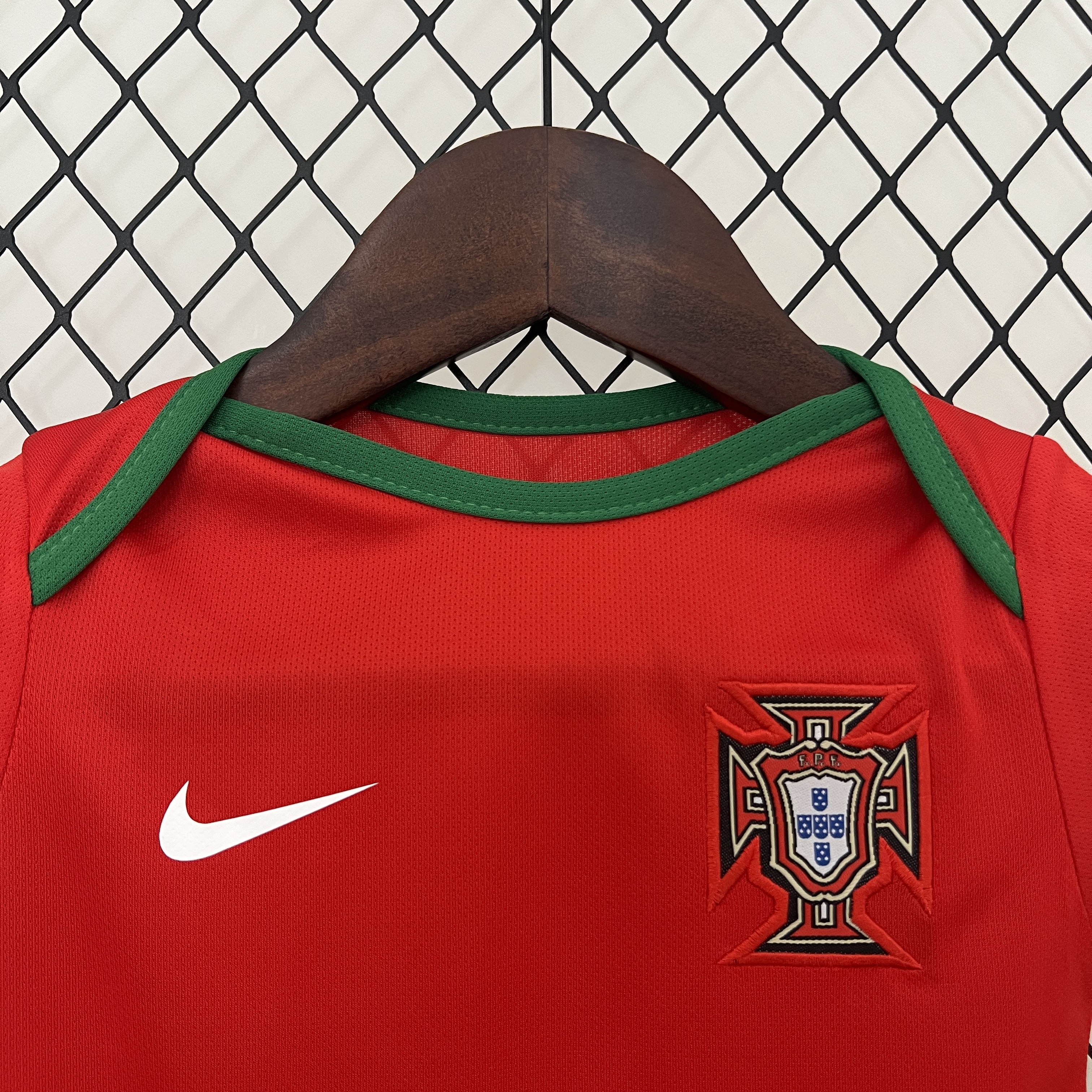 Portugal 2024 Home Baby Crawling Suit - Unitedfutballjersey