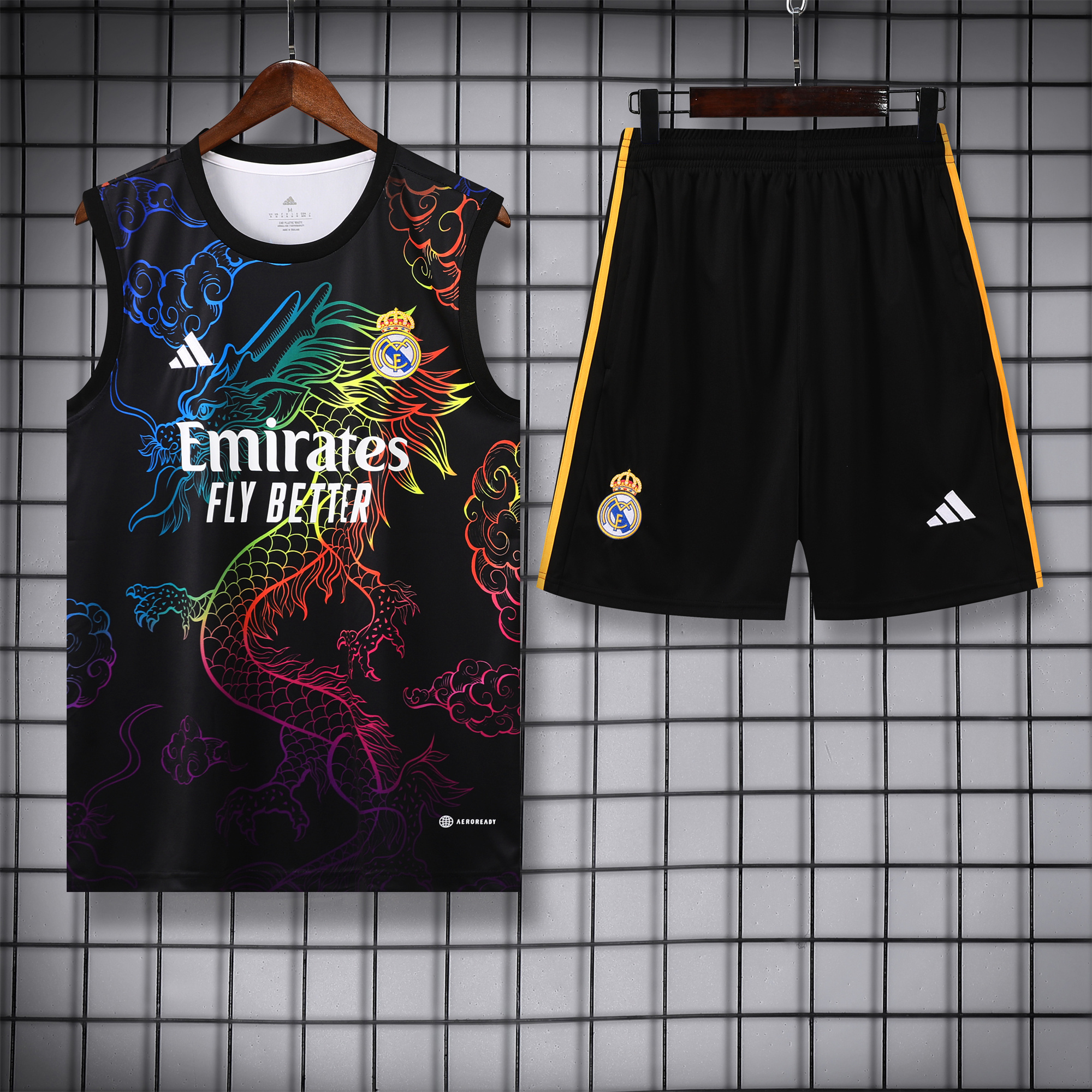 Real Madrid 24-25 Vest Training Set - Black Dragon - Unitedfutballjersey