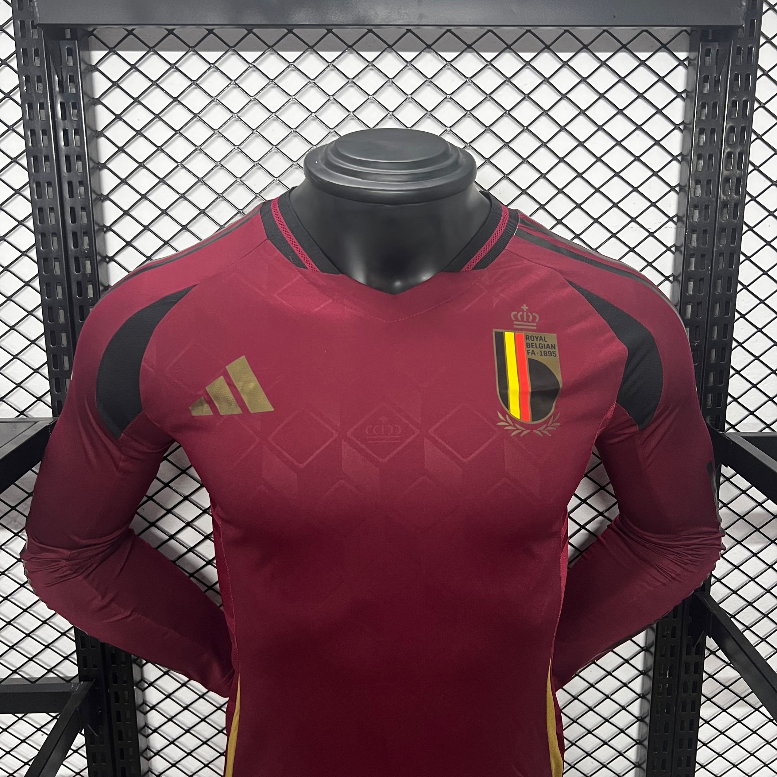 Belgium 2024 Home Stadium Long Sleeve Jersey - Player Version - Unitedfutballjersey