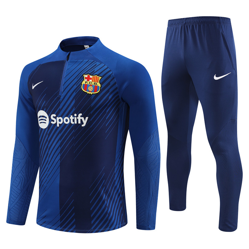 B.A.R.S.A 23-24 Long Sleeve Training Set -Dark Dlue - Unitedfutballjersey