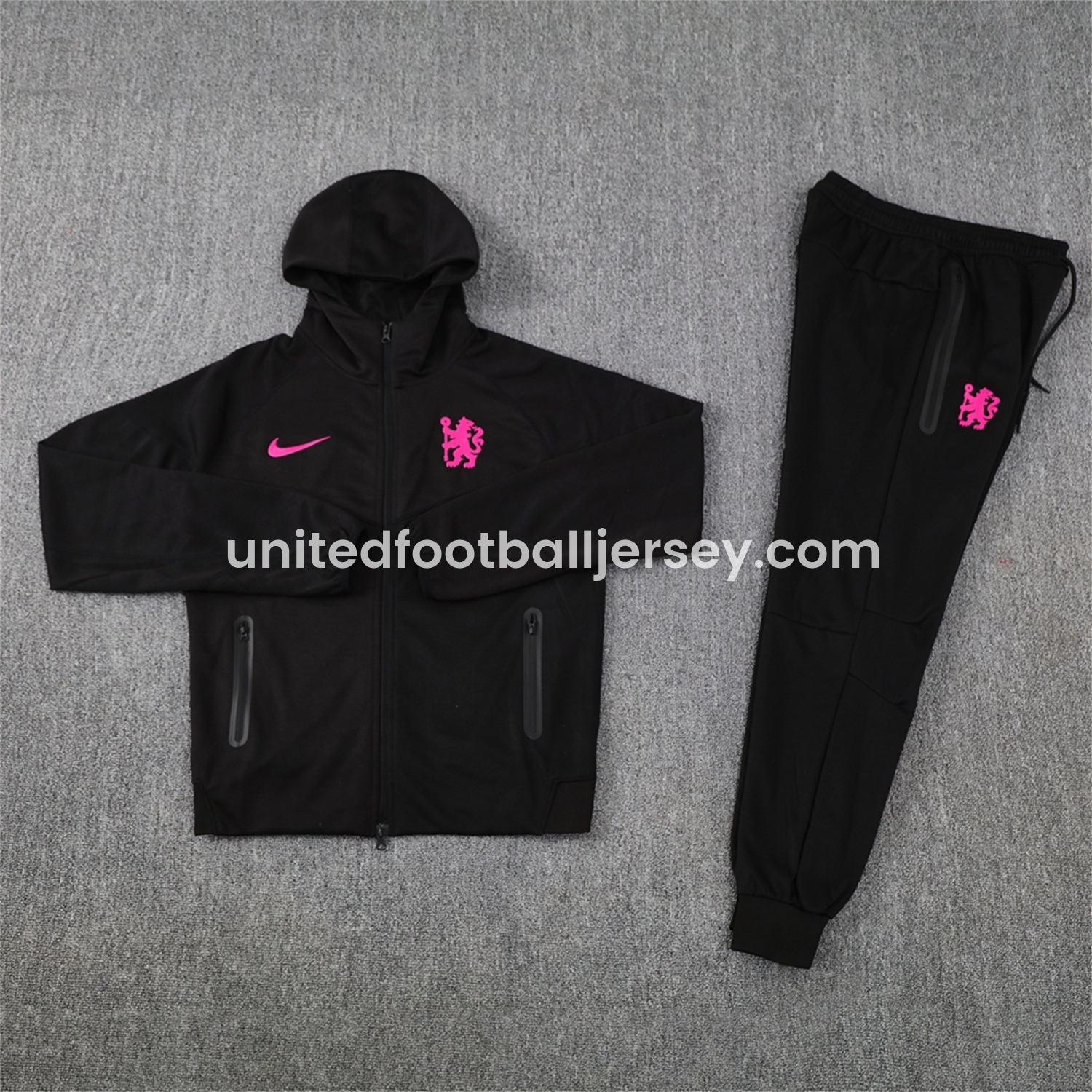 C.H.E.L.S.E.A 24-25 Jacket Training Tracksuit - Black Jackets & Pants - Unitedfutballjersey