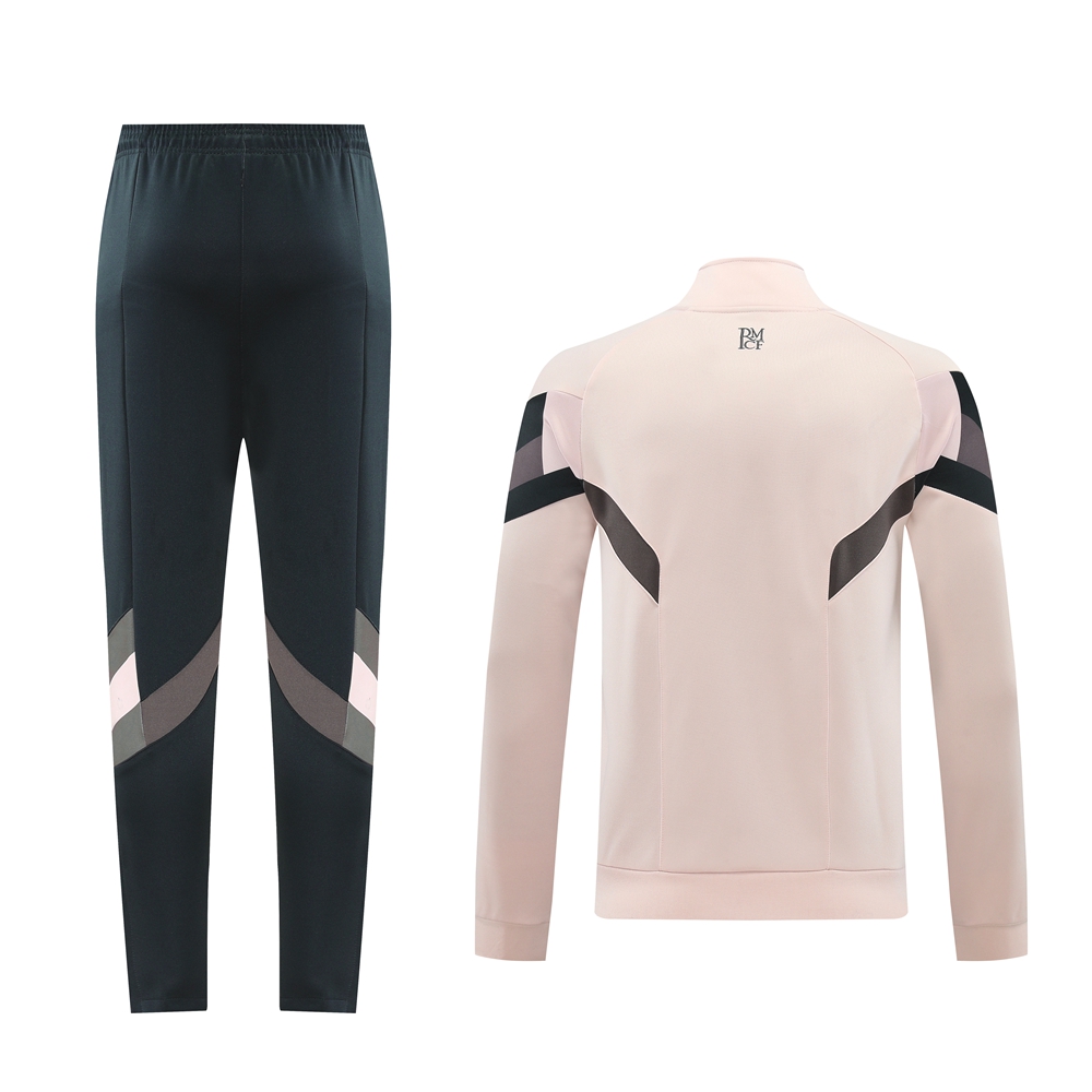 Real Madrid 24-25 Jacket Training Tracksuit - Light Pink Top and Black Pants - Unitedfutballjersey