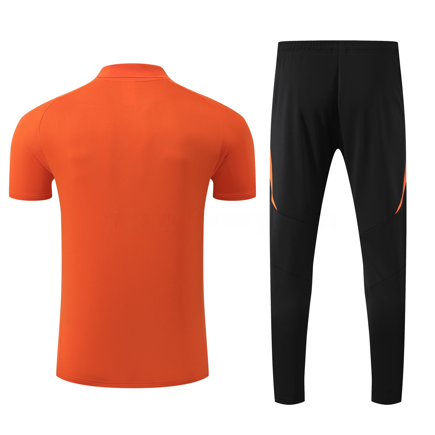 Colombia 25-26 POLO Short-Sleeve Training Set - Orange Top and Black Pants - Unitedfutballjersey