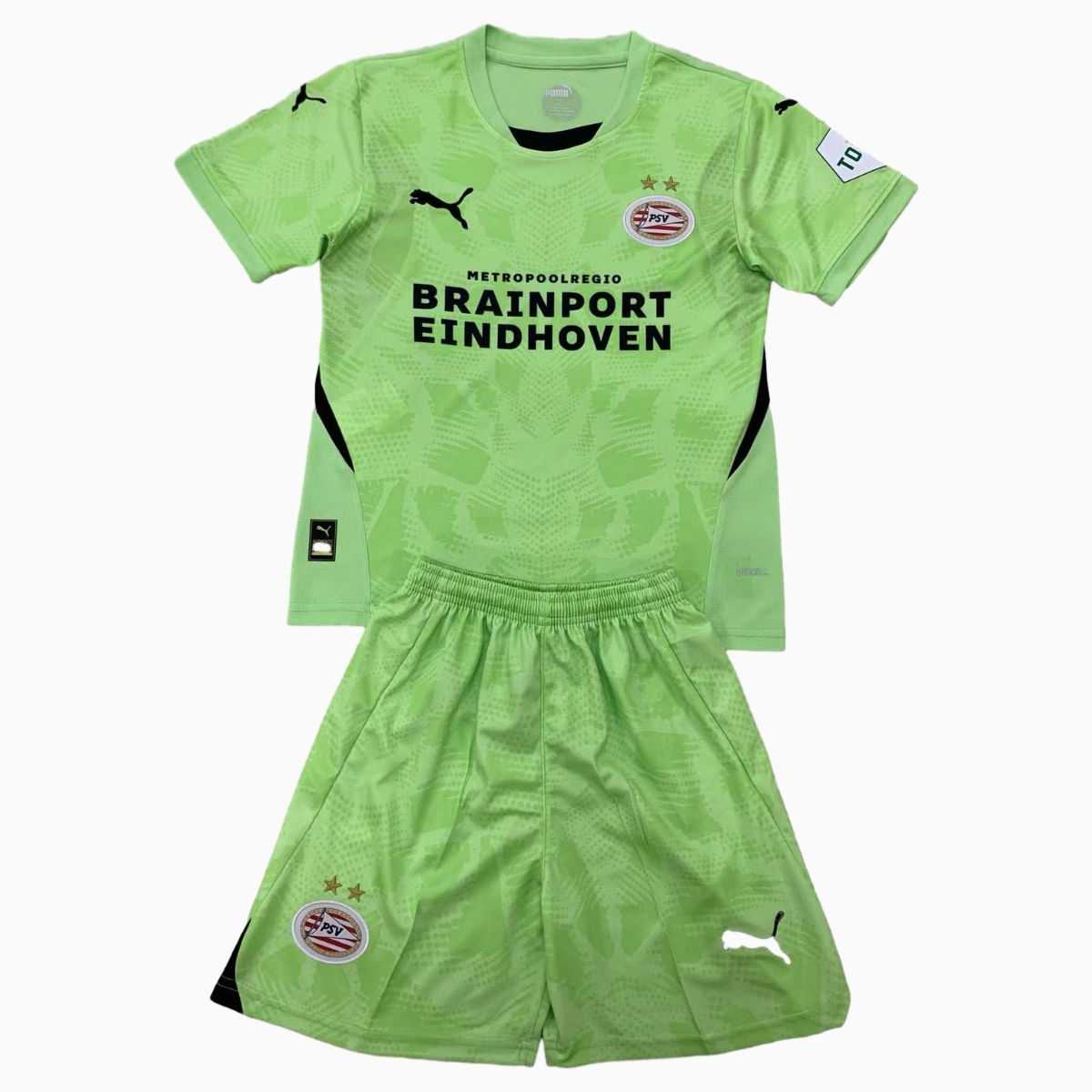 PSV Eindhoven 24-25 Light Green Goalkeeper Kids Kit - Unitedfutballjersey
