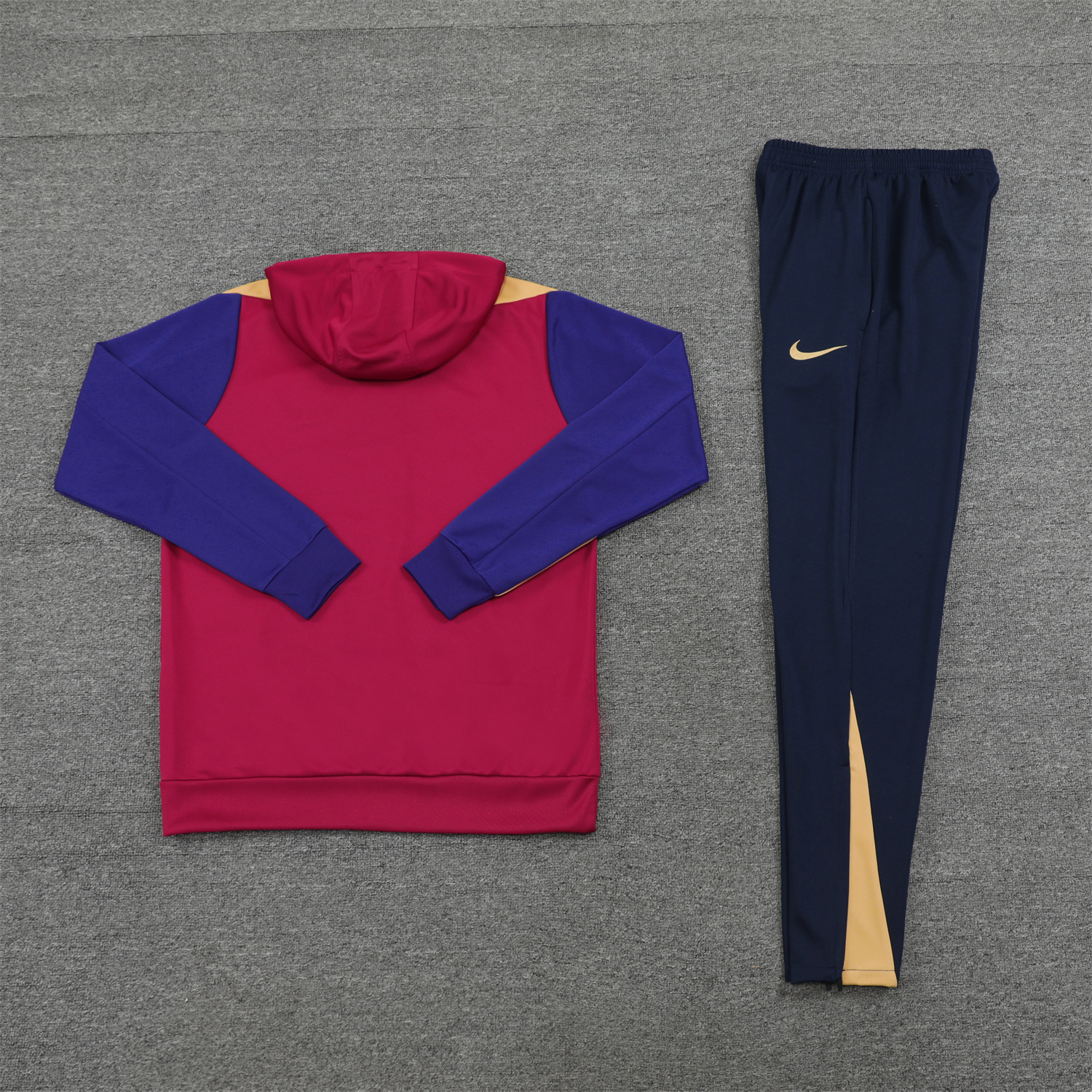 Barcelona 24-25 Training Hoodie Set - Red Hoodie and Deep Blue Pants - Unitedfutballjersey
