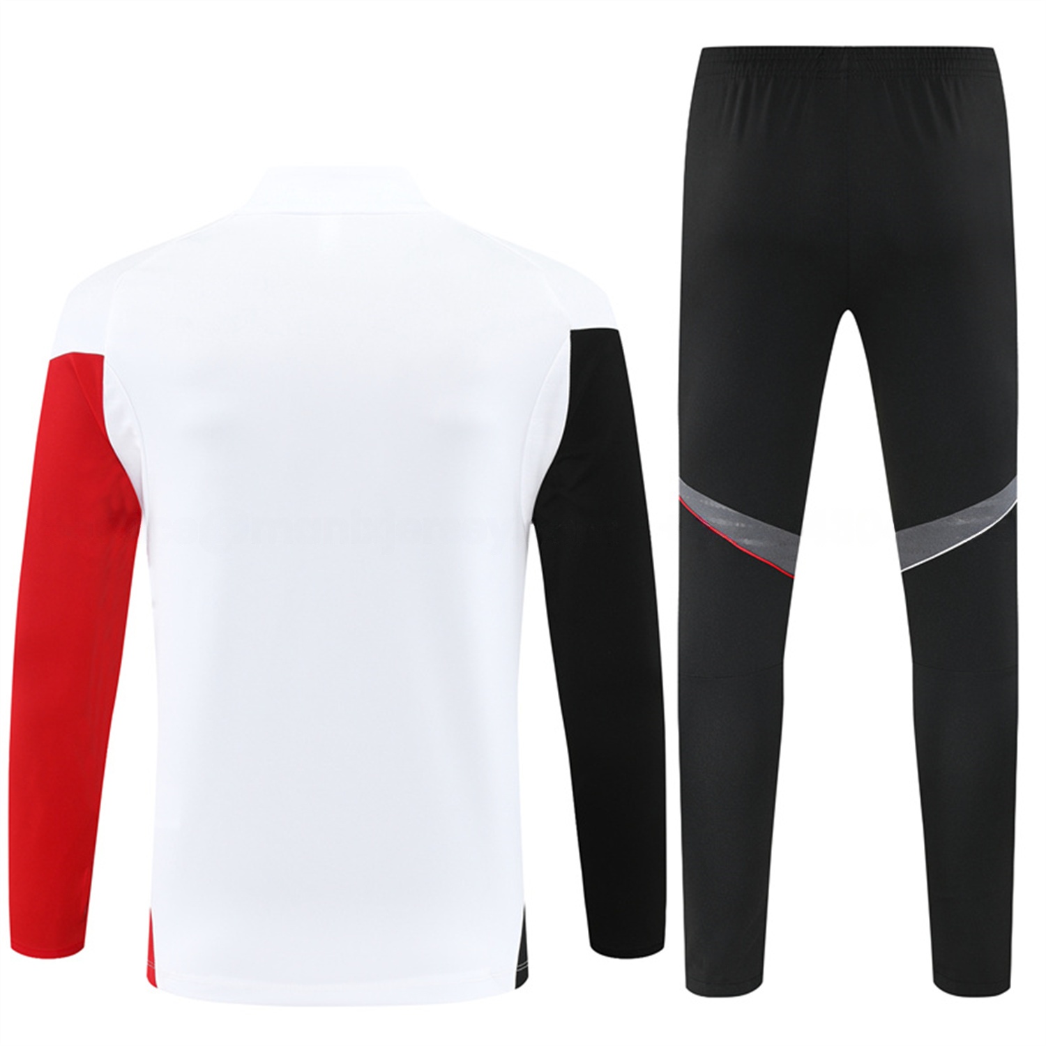 Ajax 25-26 Long Sleeve Training Set - White Top and Black Pants - Unitedfutballjersey