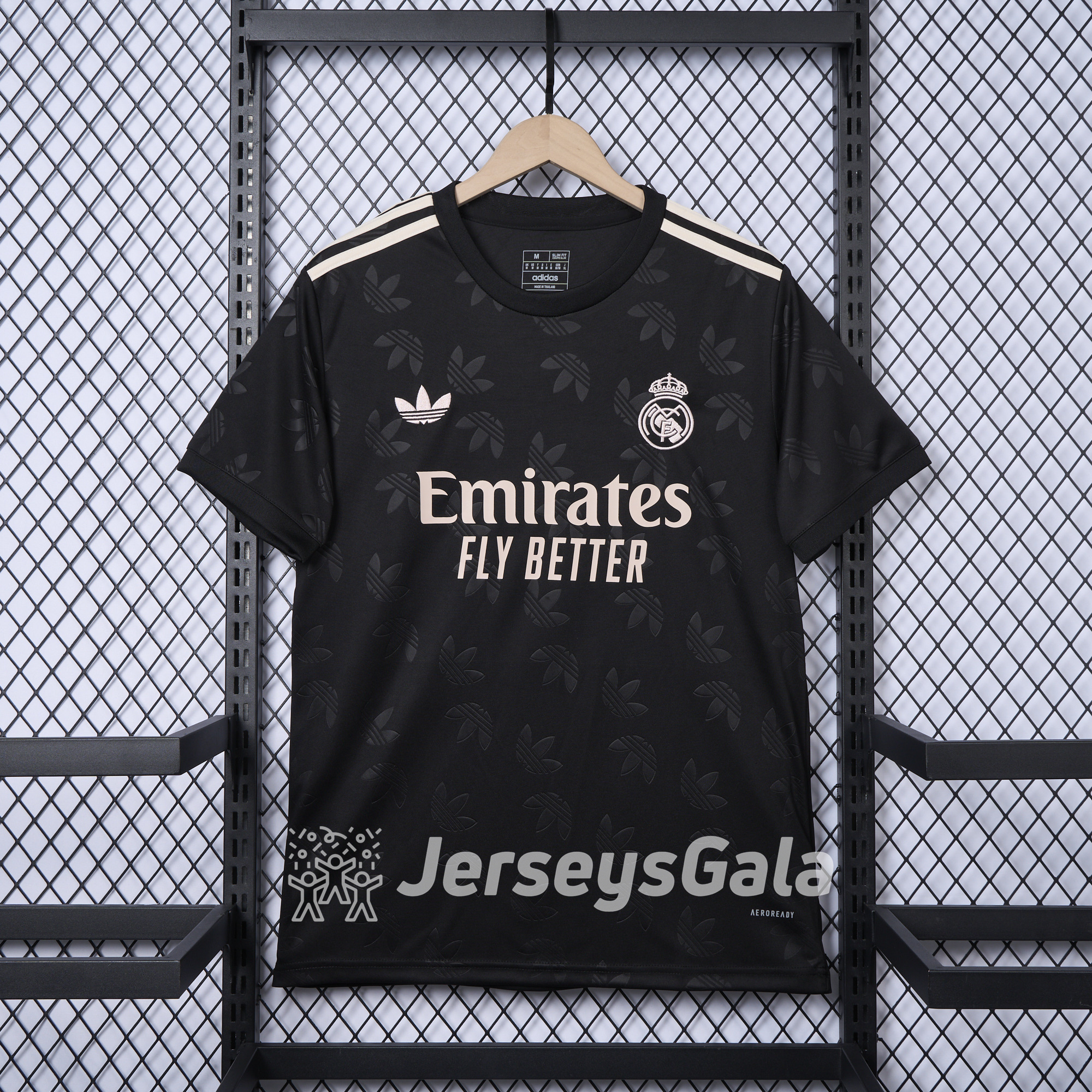 Real Madrid 24-25 Trefoil Black Jersey - Fans Version - Unitedfutballjersey