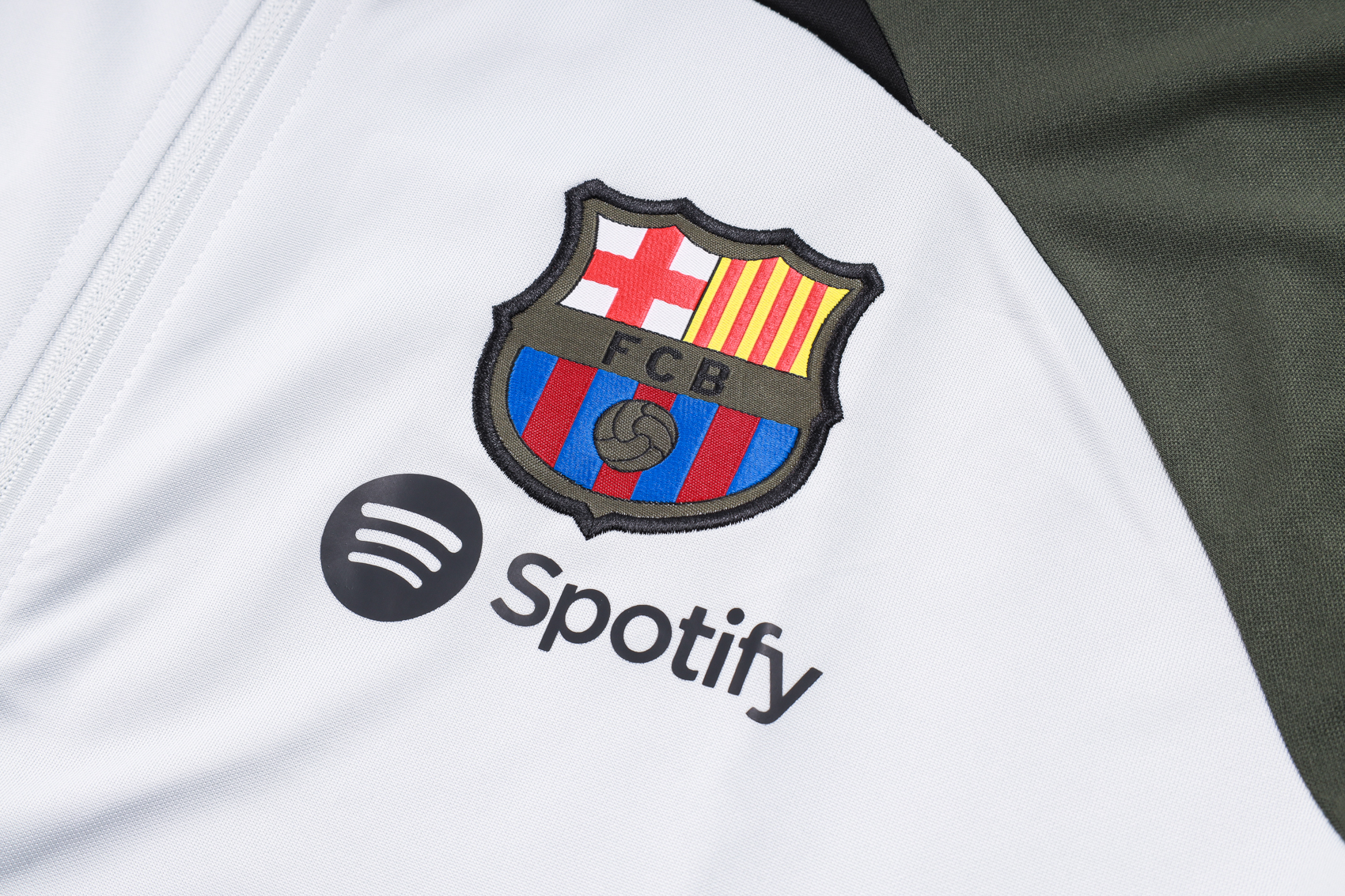 B.A.R.S.A 23-24 Jacket Training Tracksuit - Light Grey - Unitedfutballjersey