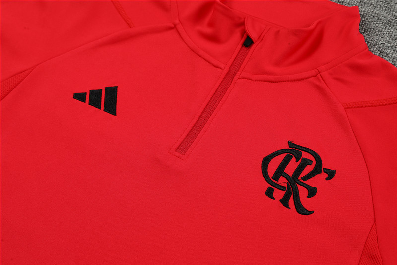 Flamengo 23-24 Long Sleeve Training Set -Red - Unitedfutballjersey
