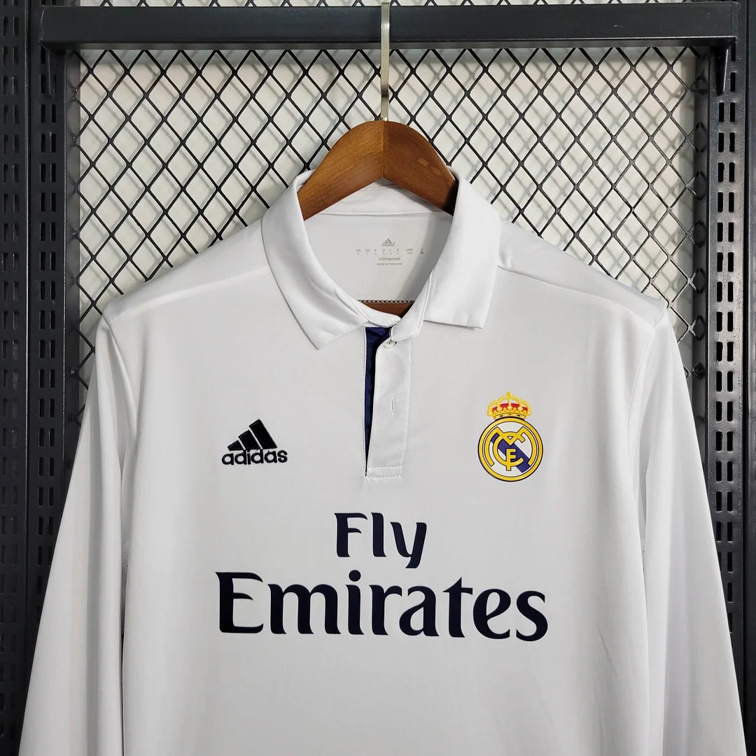 Retro Real Madrid 16-17 Home Long Sleeve Jersey - Unitedfutballjersey