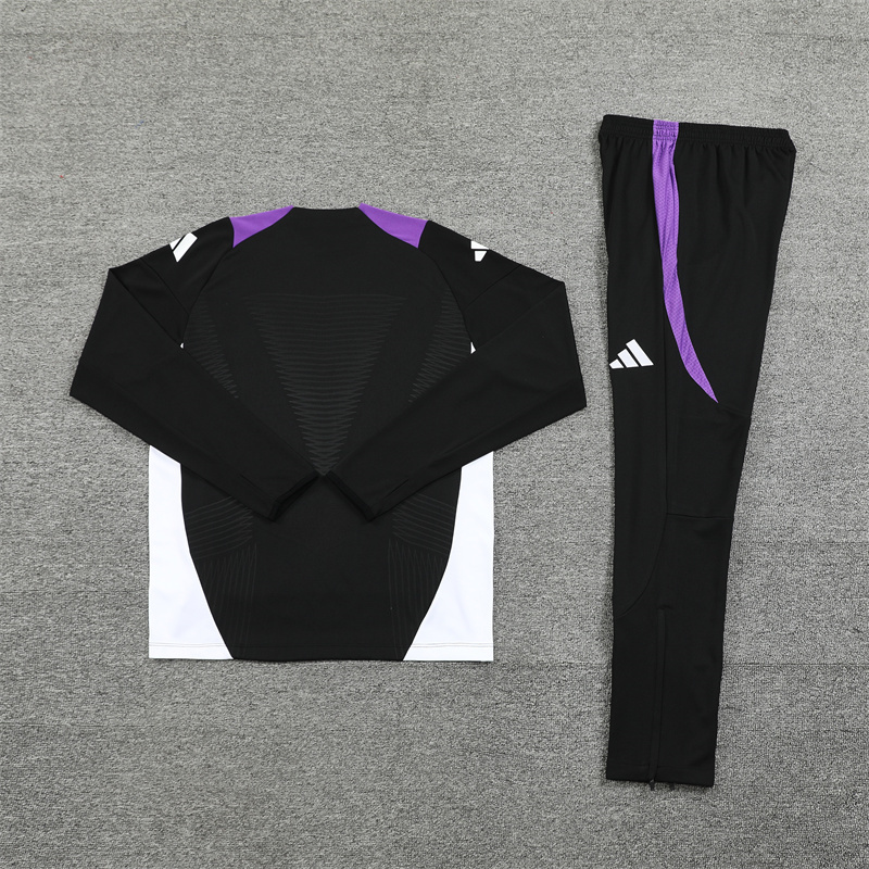Real Madrid 24-25 Long Sleeve Training Set - Player Version - Black and Purple - Unitedfutballjersey