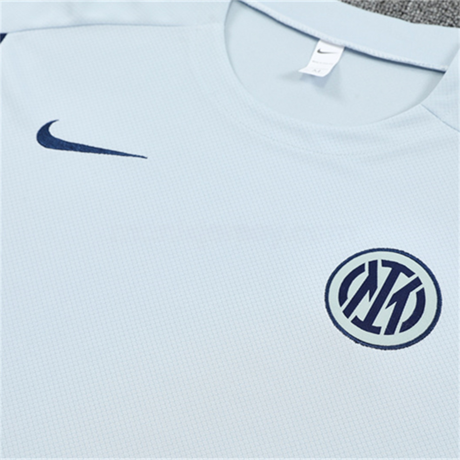 Inter Milan 25-26 Short-Sleeve Training Set - Light Grey Top & Blue Shorts - Unitedfutballjersey