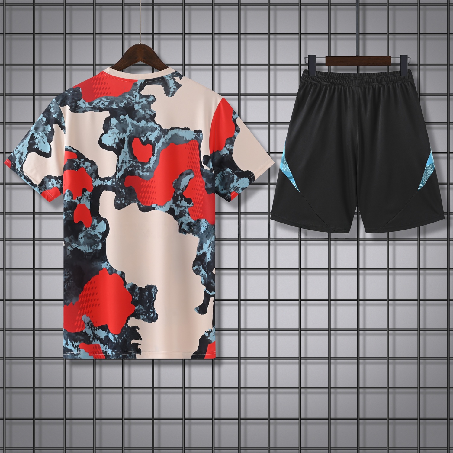 Bayern Munich 24-25 Pre-Match Short-Sleeve Training Set - CamouflageTop & Black Shorts - Unitedfutballjersey