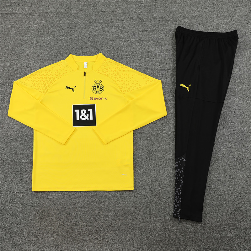 Dortmund 23-24 Kids Long Sleeve Training Set Yellow - Unitedfutballjersey