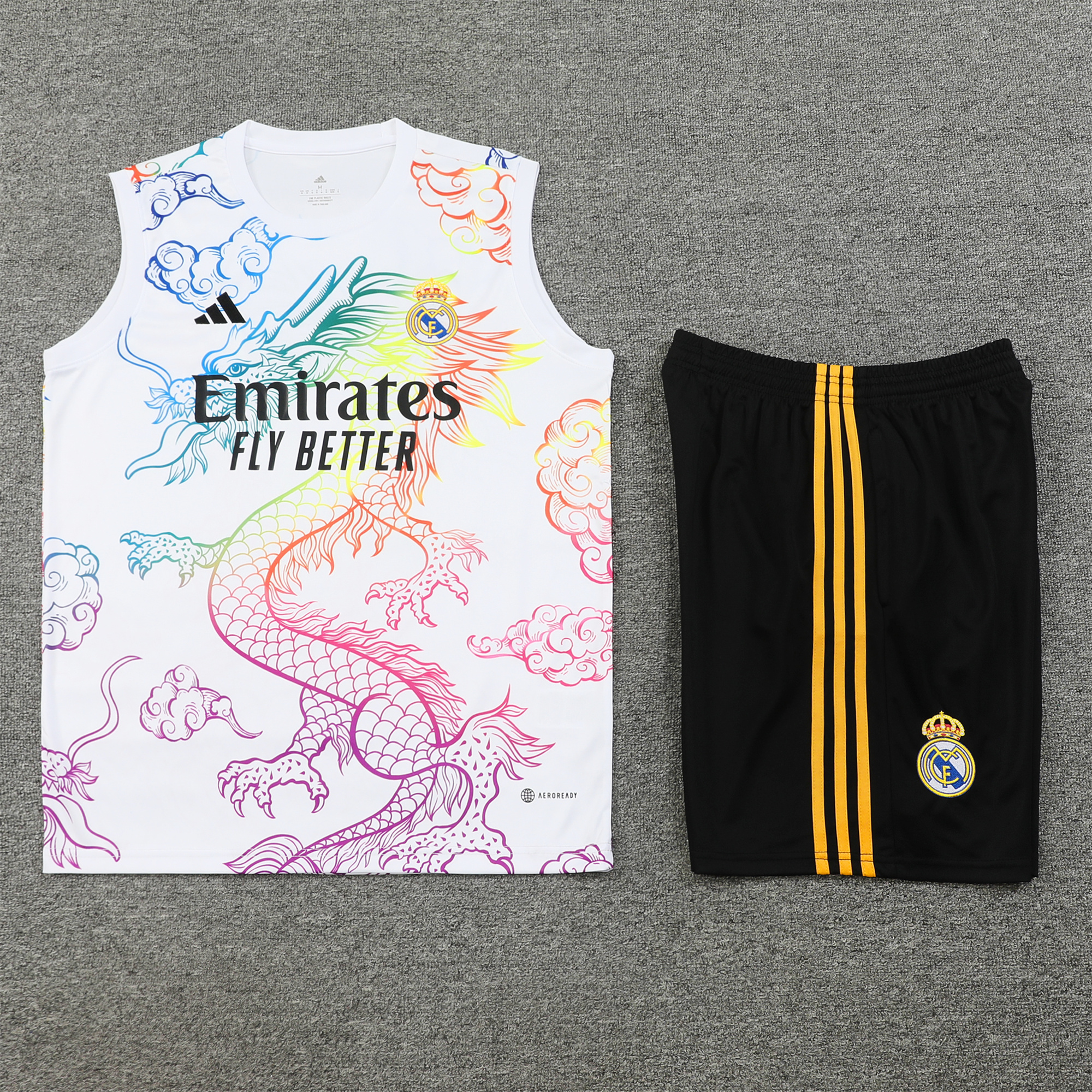 Real Madrid 24-25 Vest Training Set - White Dragon - Unitedfutballjersey