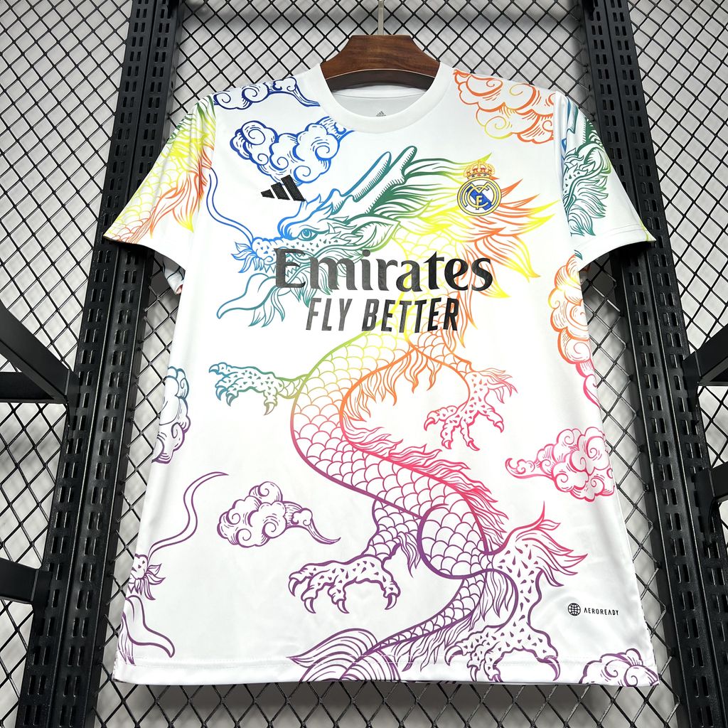 Real Madrid 24-25 White Colorful Dragon Speical Jersey - Fans Version - Unitedfutballjersey