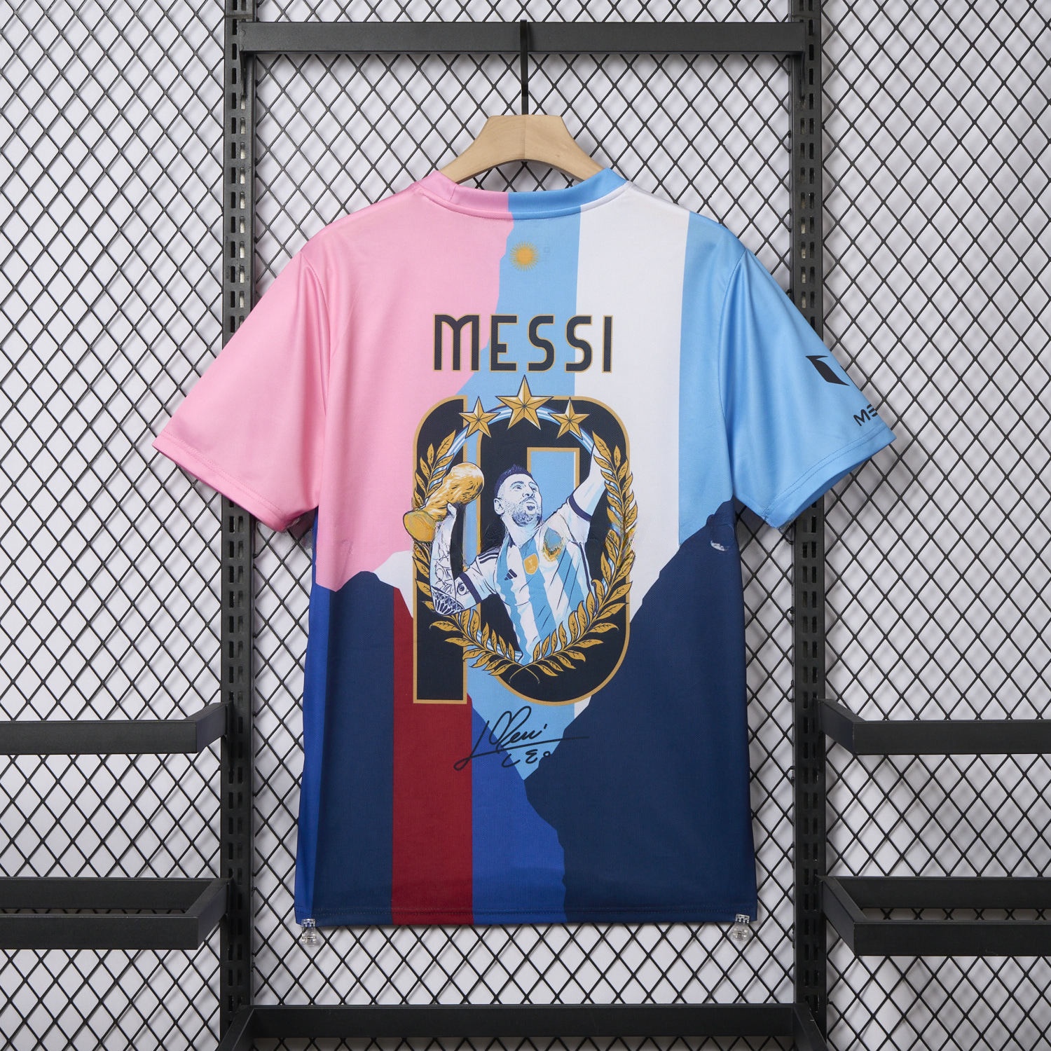 Messi Career Commemorative Jersey - Fans Version - Argentina INT M.A.M B.A.R.S.A - with 10 Special Font - Unitedfutballjersey