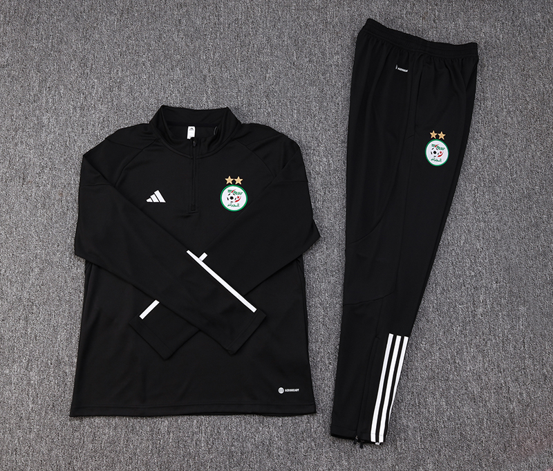Algeria Olympic TEAM 23-24 Long Sleeve Training Set -Black - Unitedfutballjersey