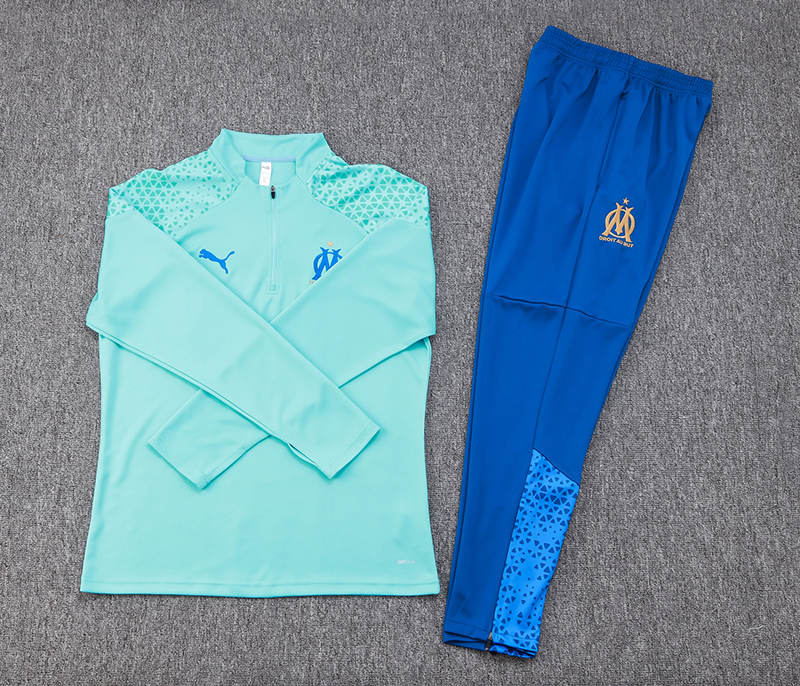 Marseille 23-24 Long Sleeve Training Set -Light Blue - Unitedfutballjersey