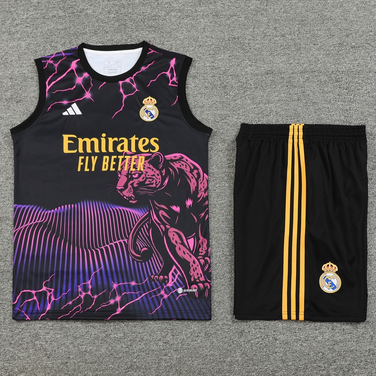 Real Madrid 24-25 Vest Training Set - Purple & Black Leopard - Unitedfutballjersey