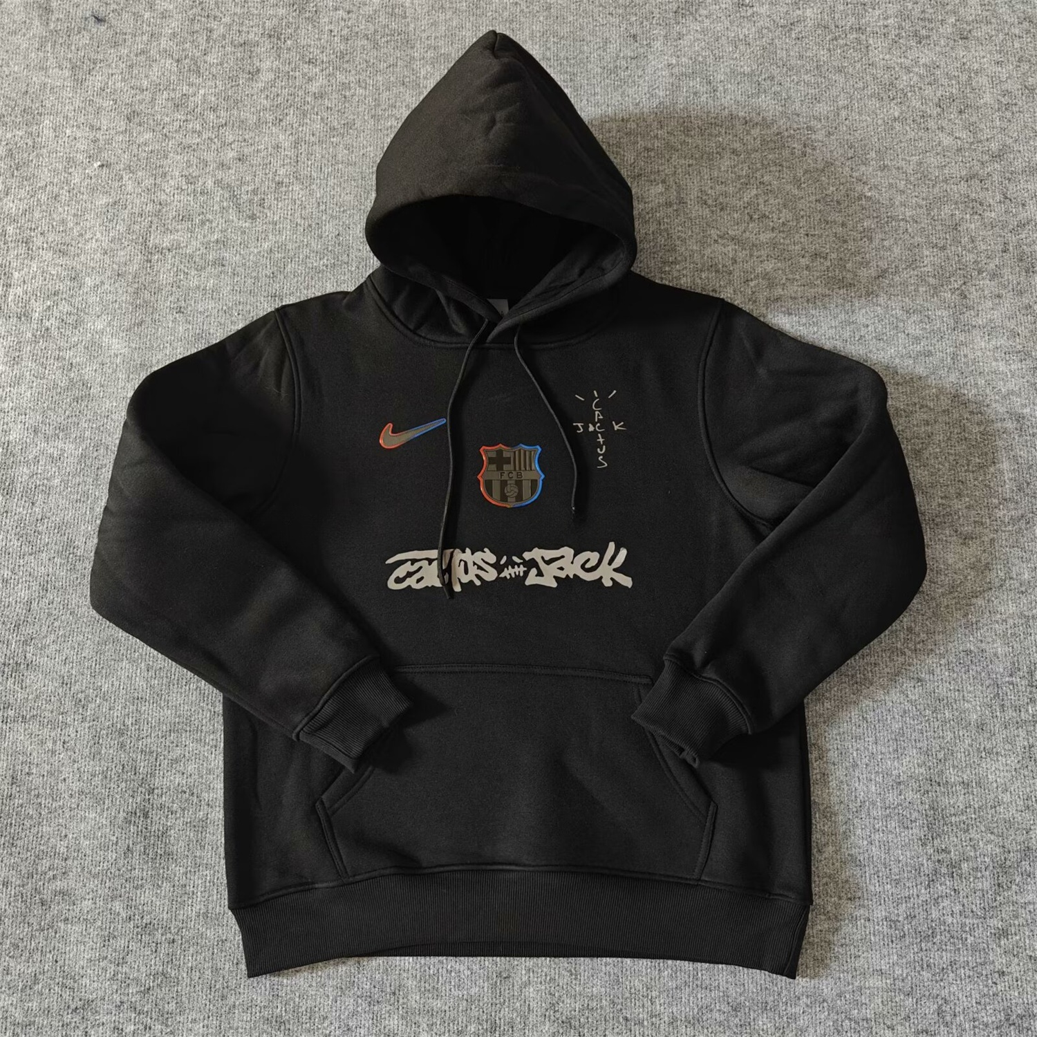 Barcelona x Travis Scott Team Logo Centered Unisex Pullover Hoodie - Unitedfutballjersey