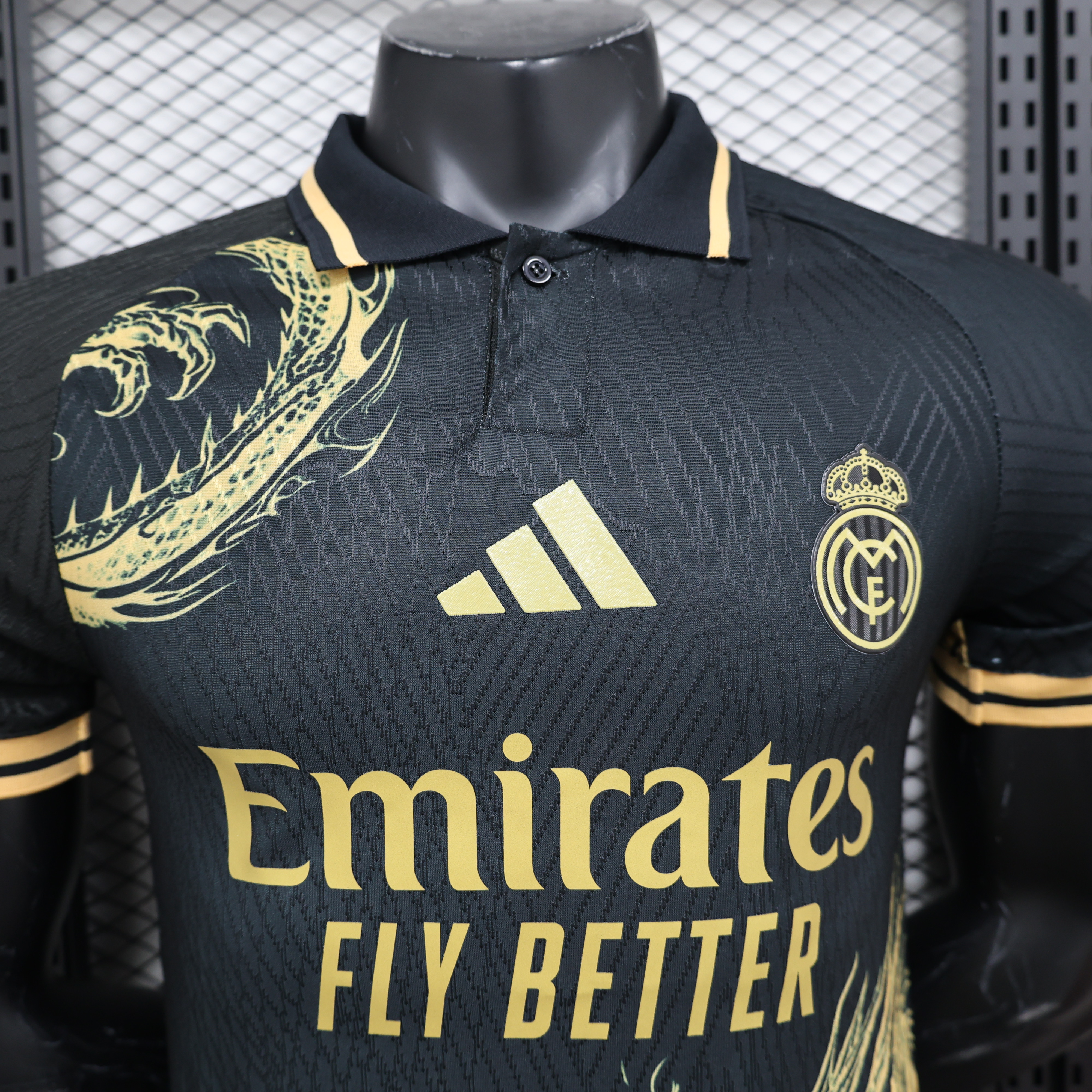 Real Madrid 24-25 Black & Golden Loong Special Edition Jersey - Player Version - Unitedfutballjersey