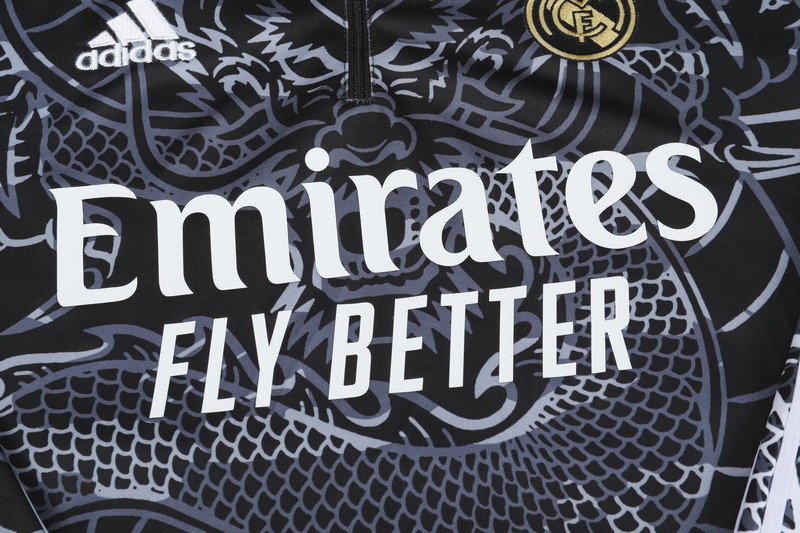 Real Madrid 23-24 Long Sleeve Training Set - Black Dragon - Unitedfutballjersey