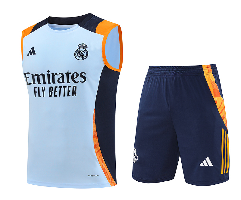 Real Madrid 24-25 Vest Training Set - Light Blue - Unitedfutballjersey