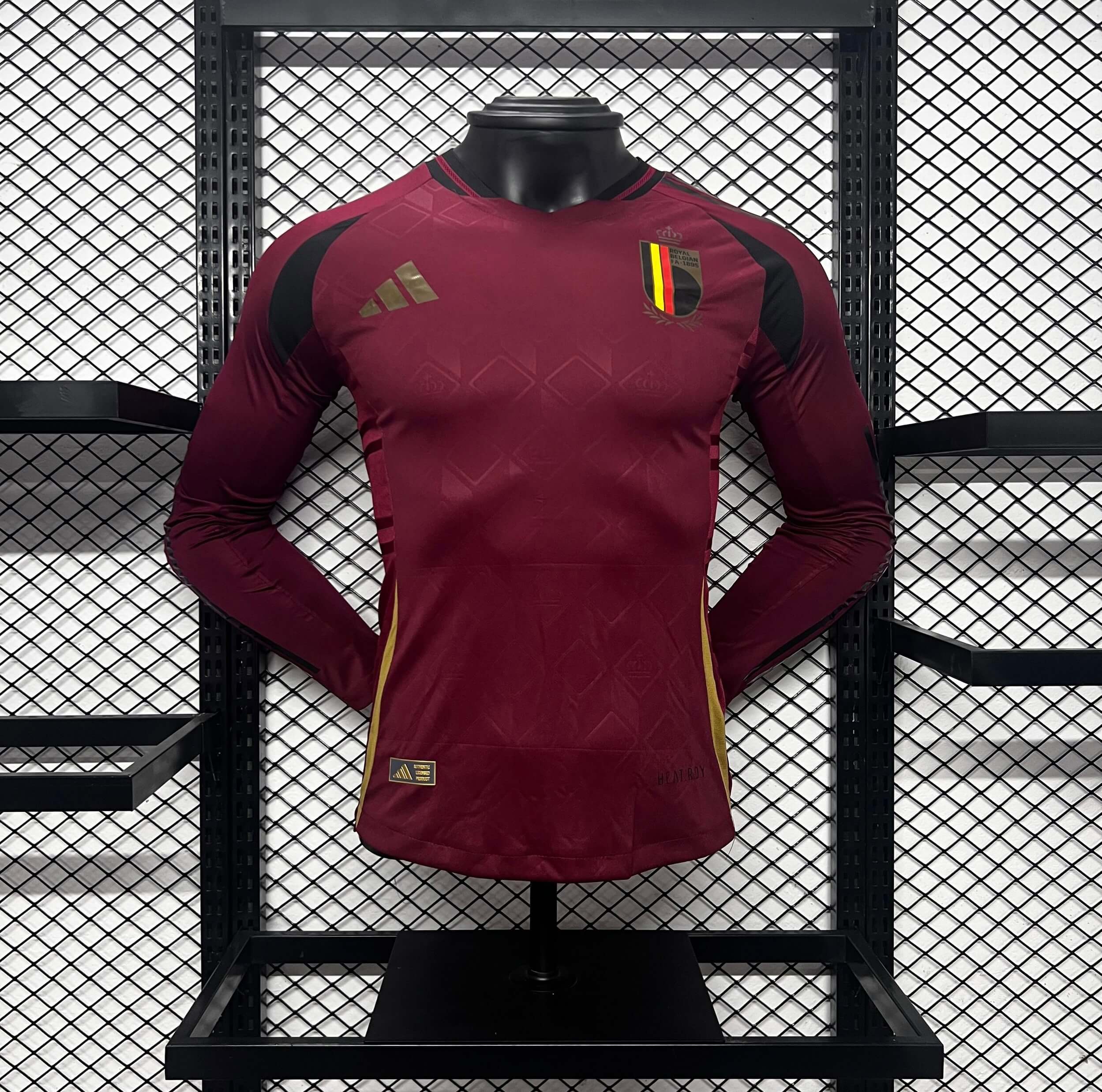 Belgium 2024 Home Stadium Long Sleeve Jersey - Player Version - Unitedfutballjersey