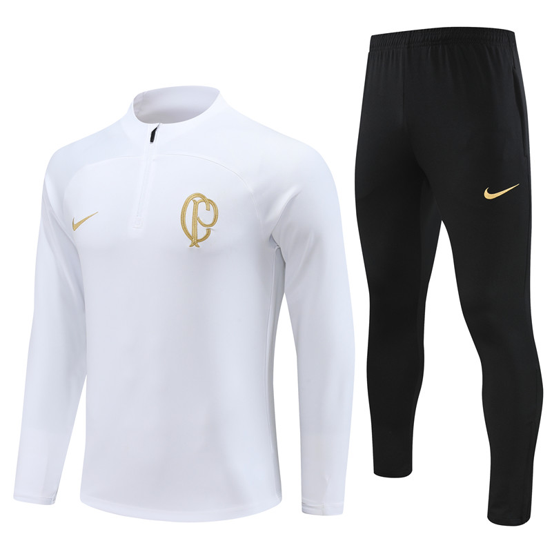 Sport Club Corinthians Paulista 23-24 Long Sleeve Training Set -White - Unitedfutballjersey