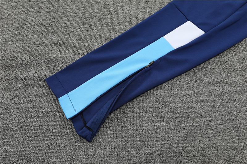 Marseille 23-24 Kids Long Sleeve Training Set Blue and White - Unitedfutballjersey