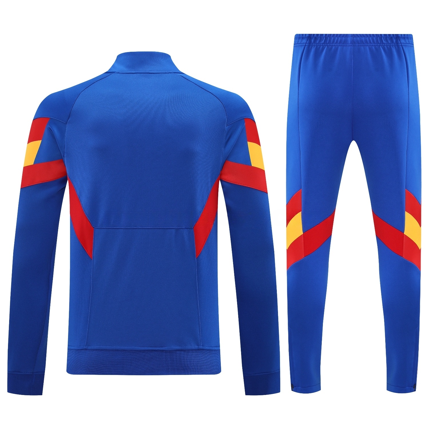 Spain 25-26 Jacket Training Tracksuit - Blue Jackets & Pants with Red and Yellow - Unitedfutballjersey
