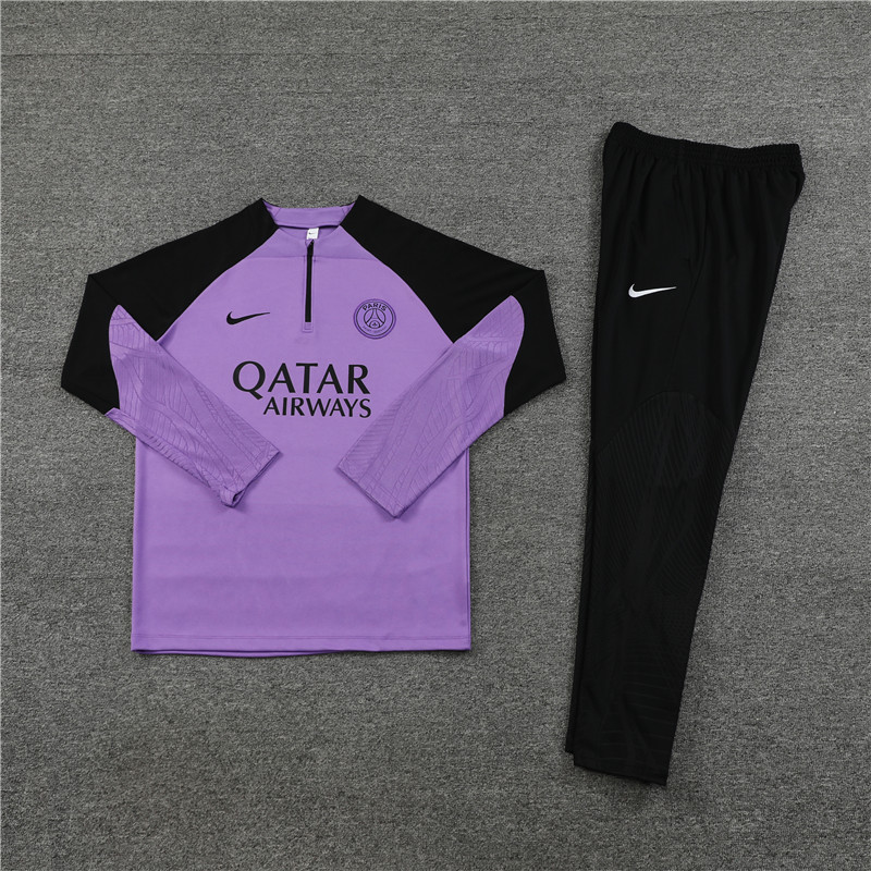 Paris Saint-Germain PSG 23-24 Long Sleeve Training Set -Purple - Unitedfutballjersey