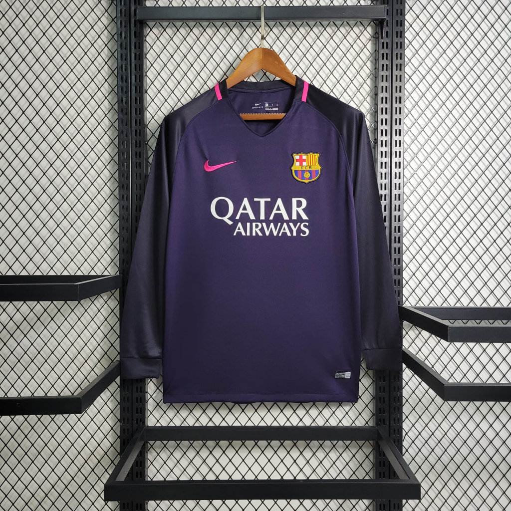 Retro Barcelona 16-17 Away Stadium Long Sleeve Jersey - Unitedfutballjersey